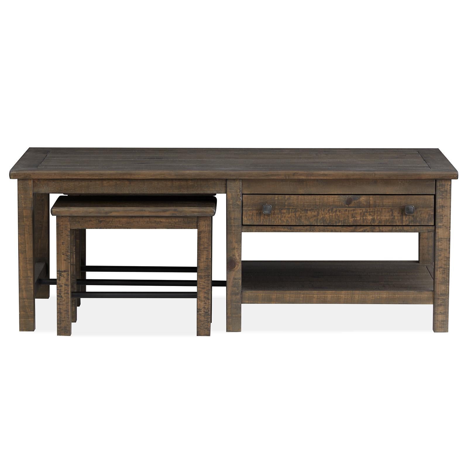 Magnussen Smithton T5537-43 Rectangular Cocktail Table with 2 Stools IMAGE 9