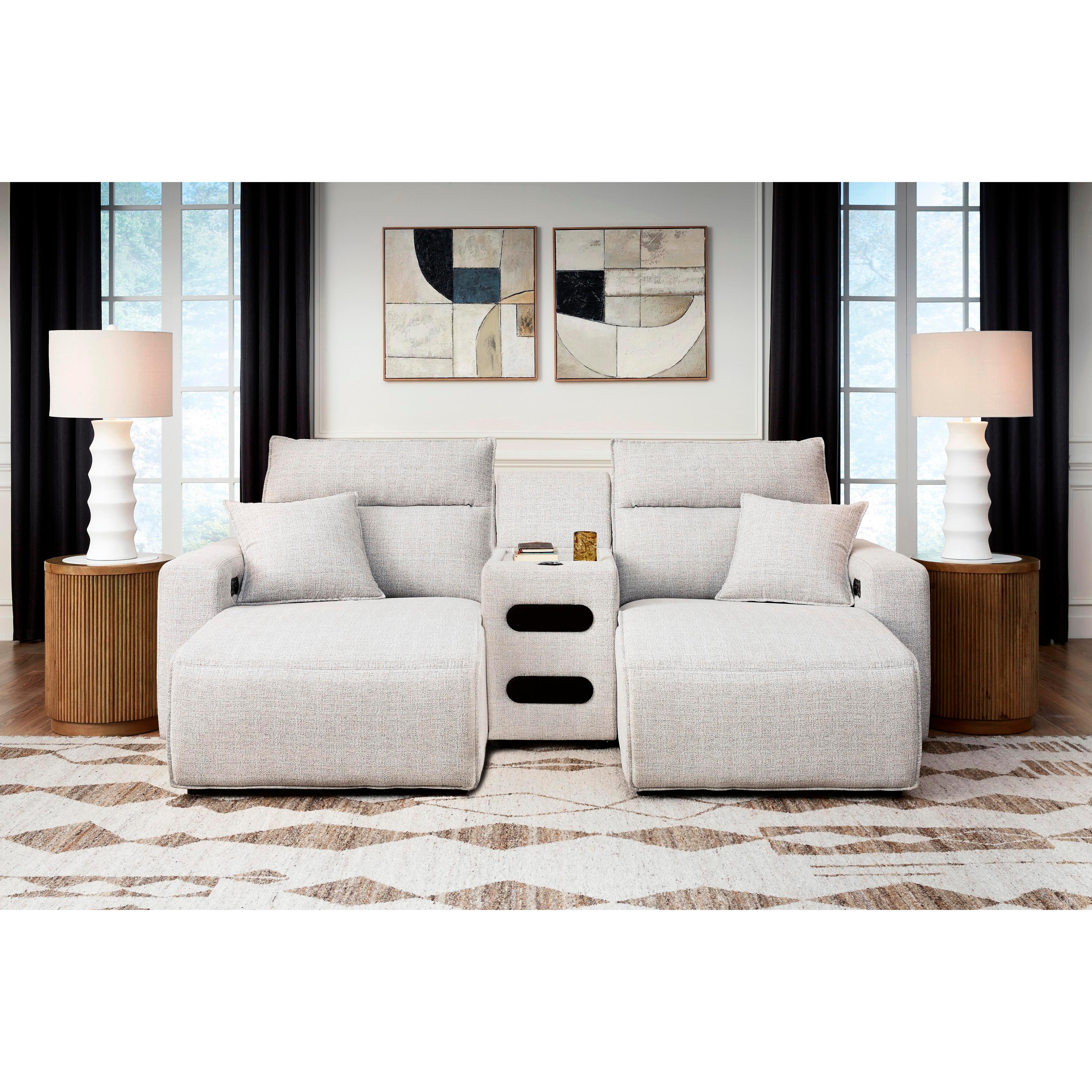 Signature Design by Ashley ModMax II 65907S12 3 pc Power Reclining Sectional with Chaise and Audio Console IMAGE 1