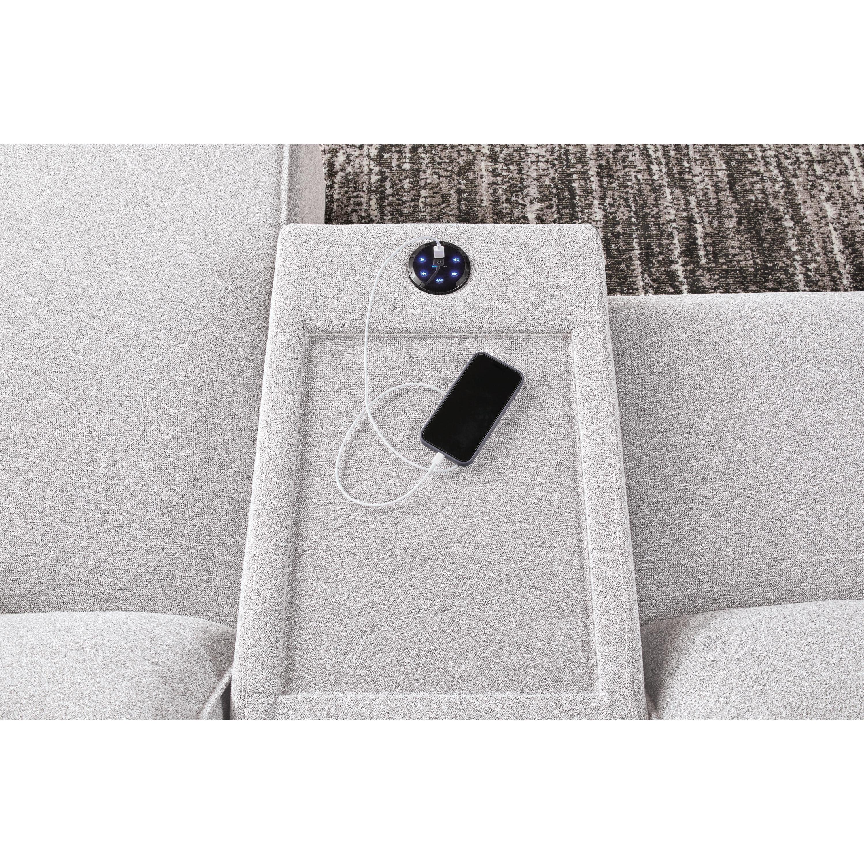 Signature Design by Ashley ModMax II 65907S20 7 pc Power Reclining Sectional with Chaise and Audio Consoles IMAGE 5