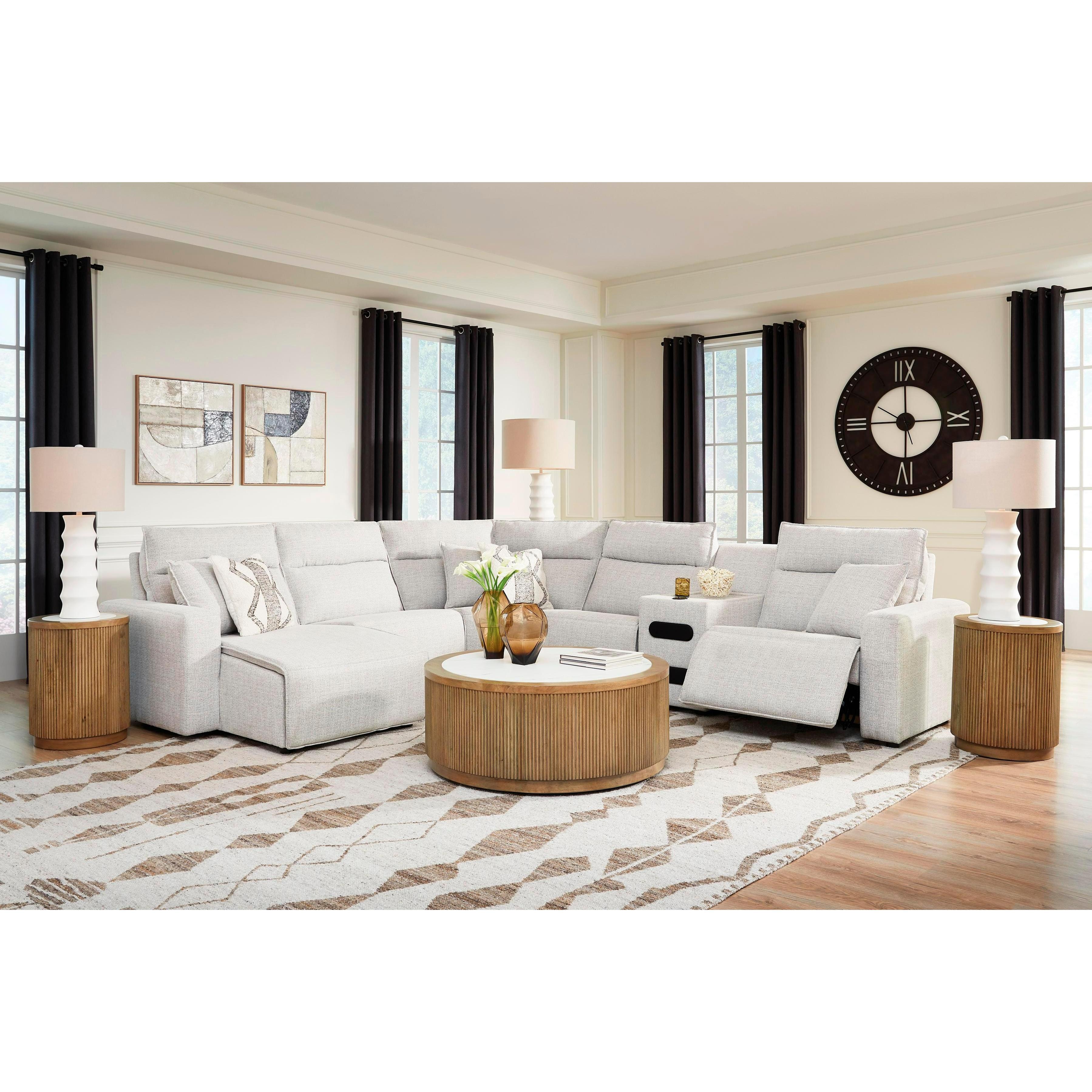 Signature Design by Ashley ModMax II 65907S29 6 pc Reclining Sectional with Chaise and Audio Console IMAGE 4