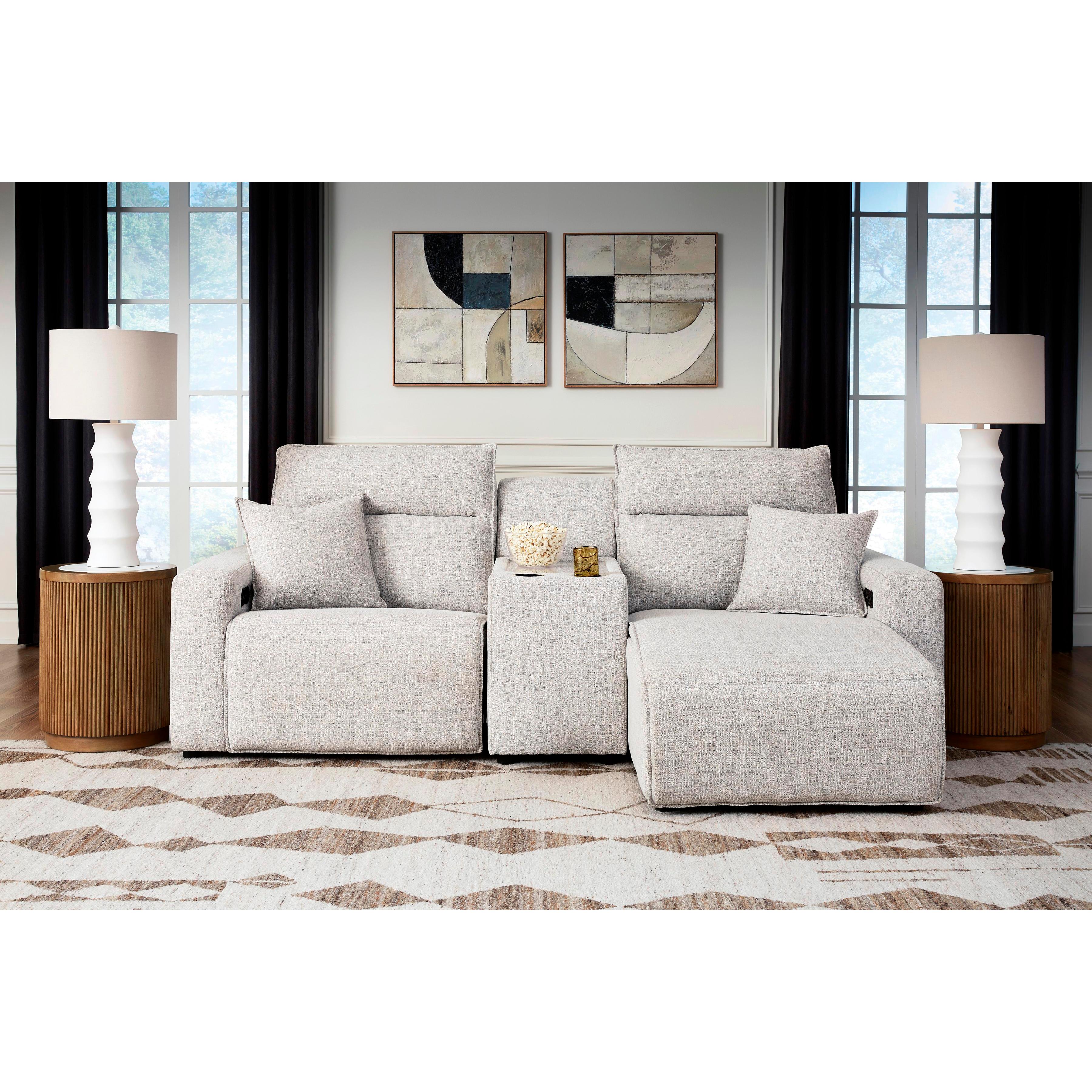Signature Design by Ashley ModMax II 65907S4 3 pc Power Reclining Sectional with Chaise and Console IMAGE 1
