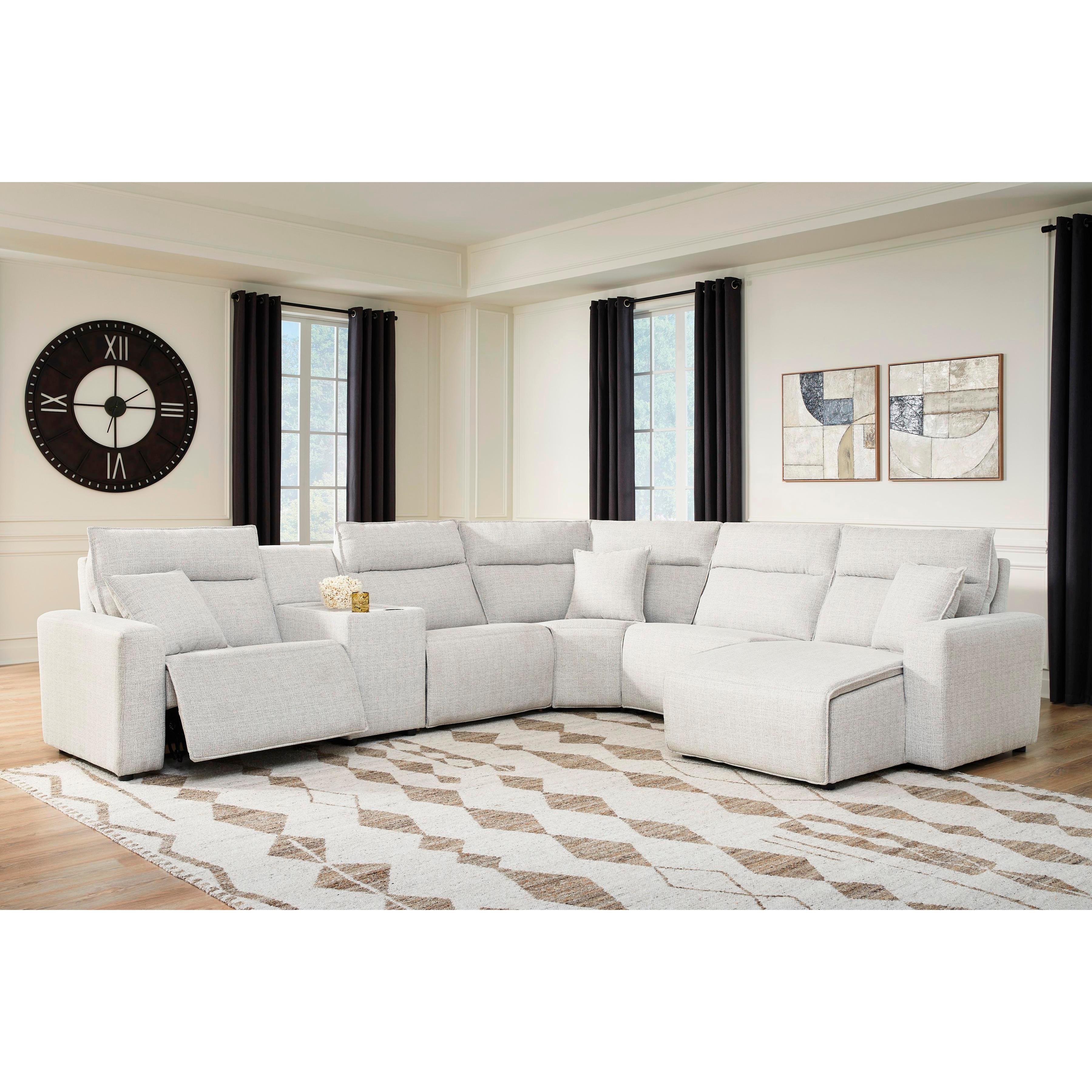 Signature Design by Ashley ModMax II 65907S6 6 pc Power Reclining Sectional with Chaise and Console IMAGE 2