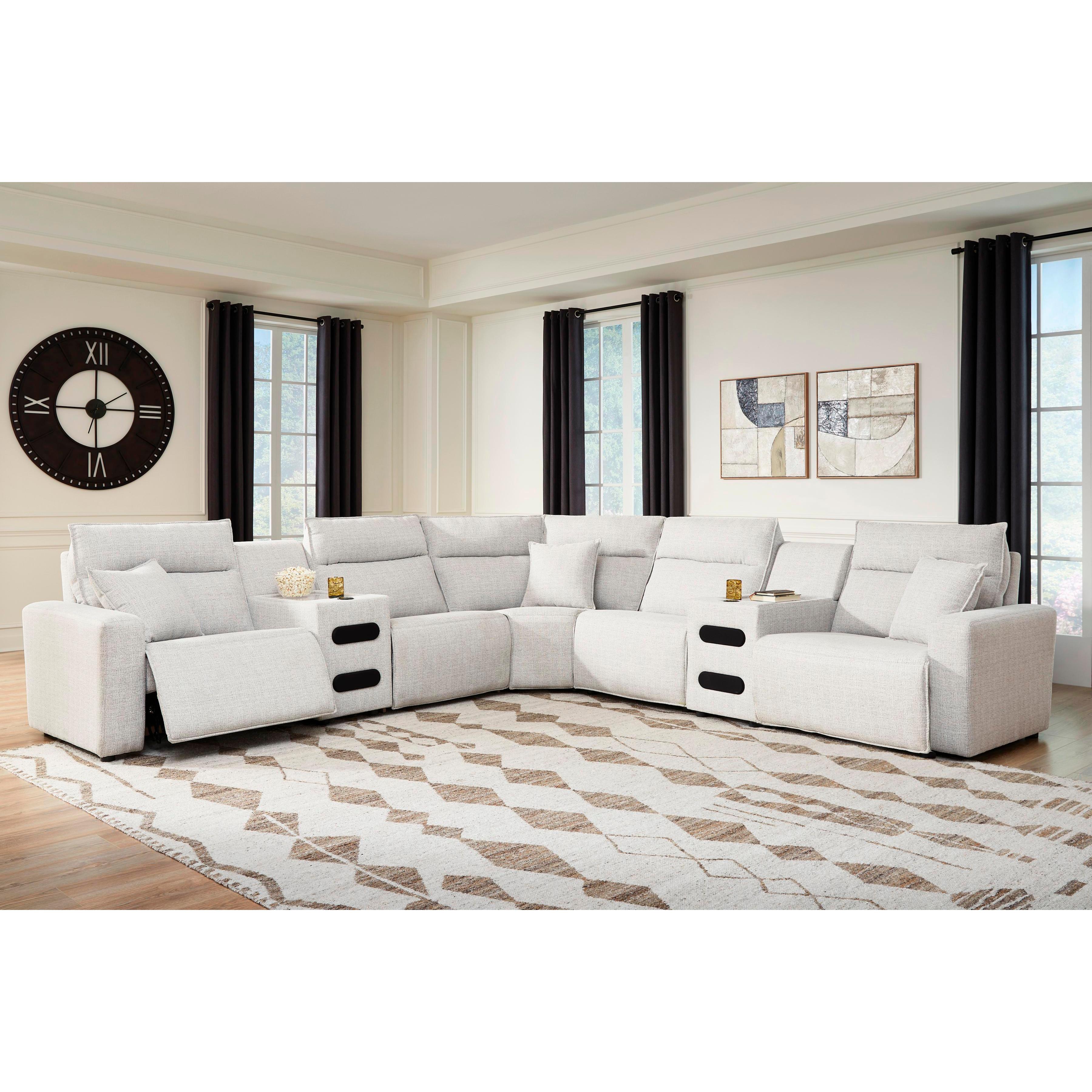Signature Design by Ashley ModMax II 65907S9 7 pc Power Reclining Sectional with Chaise and Audio Consoles IMAGE 2