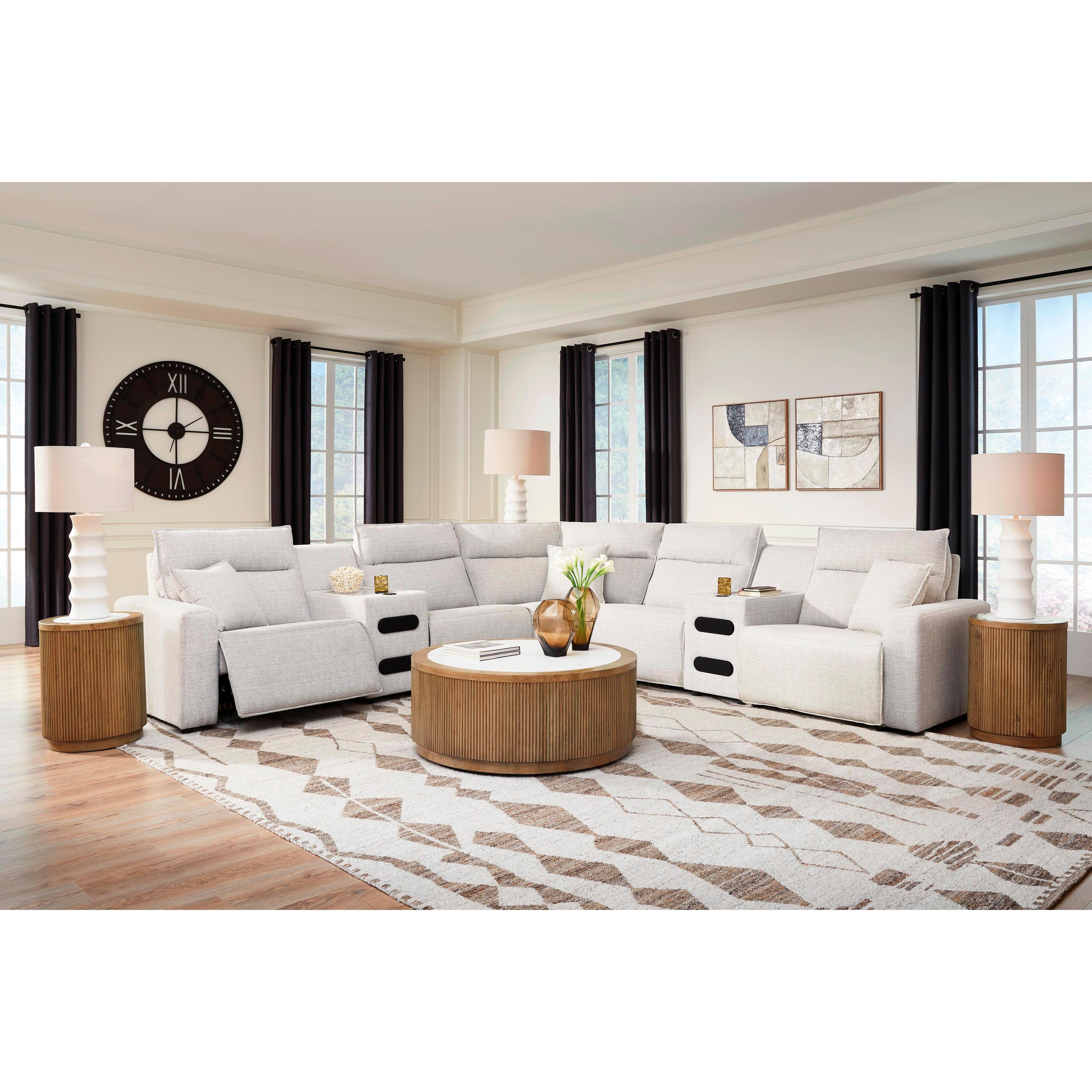 Signature Design by Ashley ModMax II 65907S9 7 pc Power Reclining Sectional with Chaise and Audio Consoles IMAGE 3