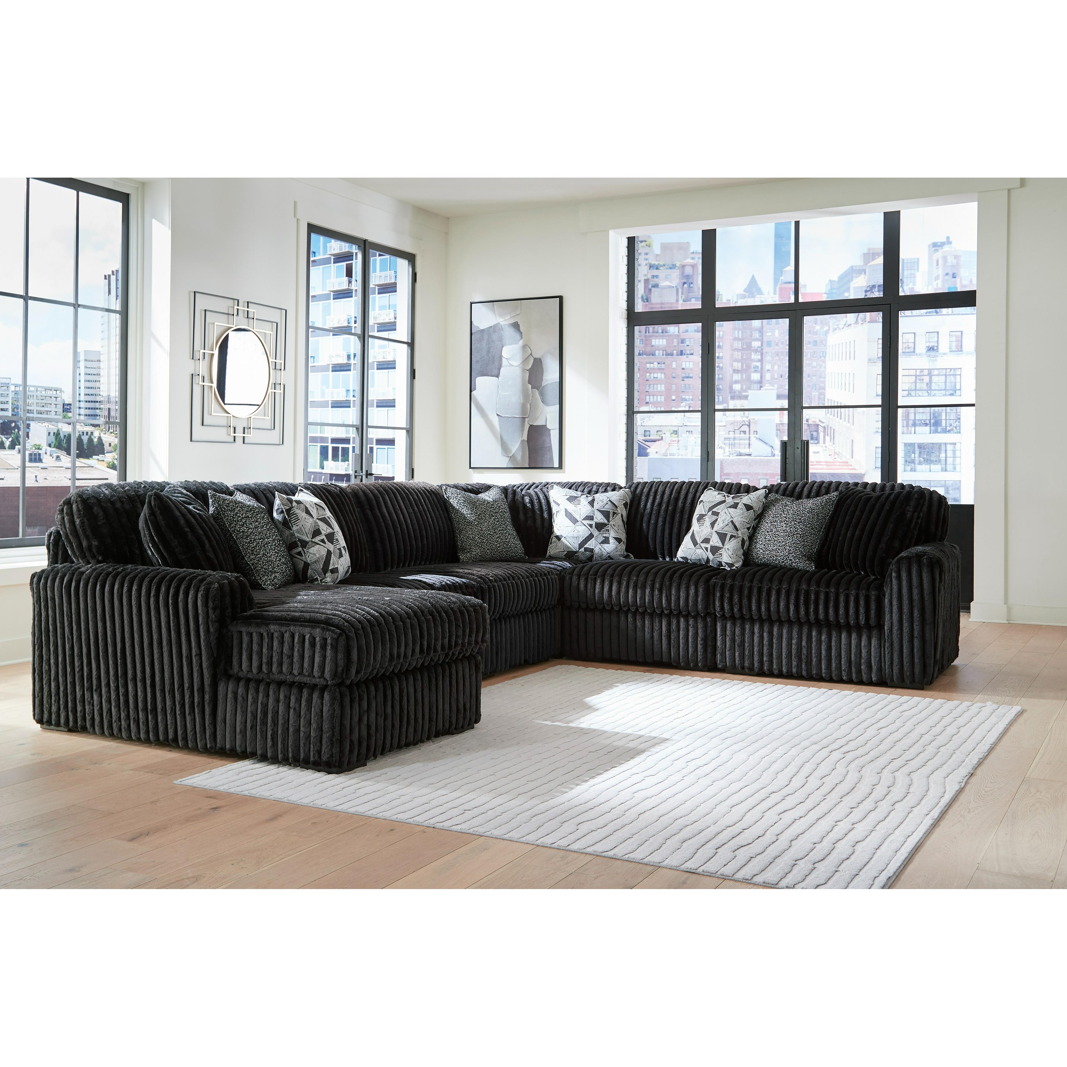 Signature Design by Ashley Midnight-Madness 98103S23 6 pc Sectional with Chaise IMAGE 2