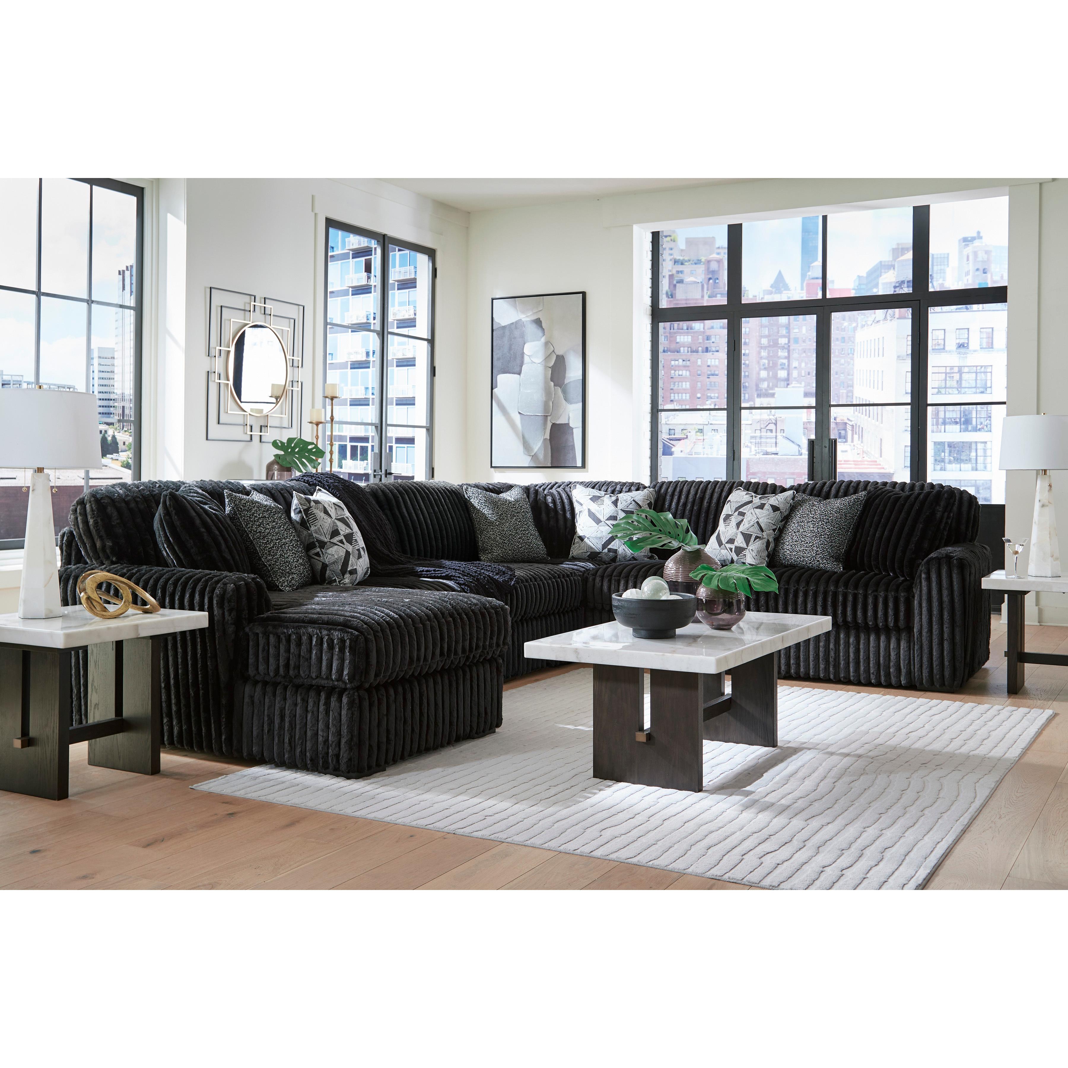 Signature Design by Ashley Midnight-Madness 98103S23 6 pc Sectional with Chaise IMAGE 3