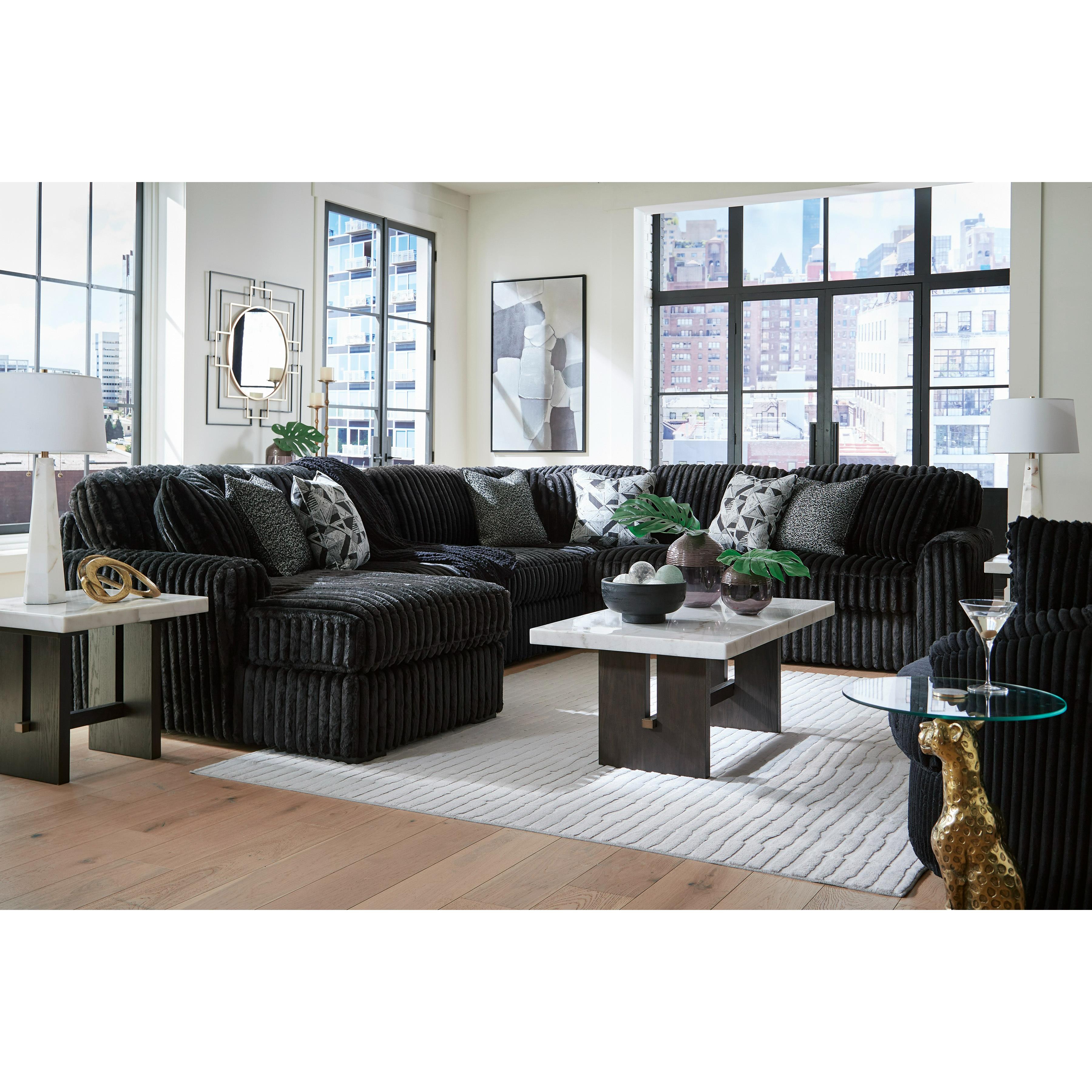 Signature Design by Ashley Midnight-Madness 98103S23 6 pc Sectional with Chaise IMAGE 4