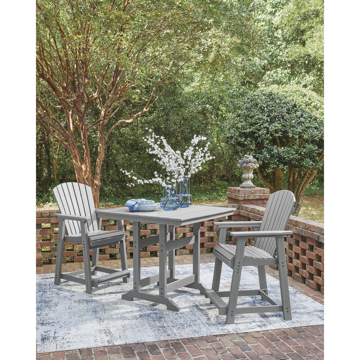 Signature Design by Ashley Sanctuary Beach PCP227-632 Square Counter Table with Umbrella Option IMAGE 5