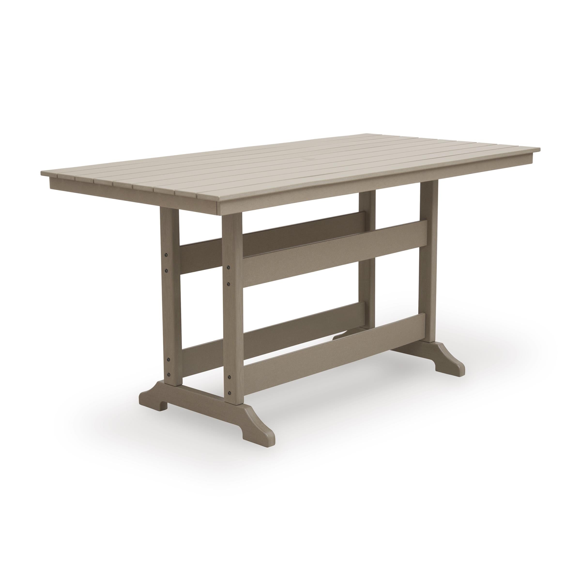 Signature Design by Ashley Seacliff Beach PCP228-642 Rectangular Counter Table with Umbrella Option IMAGE 1