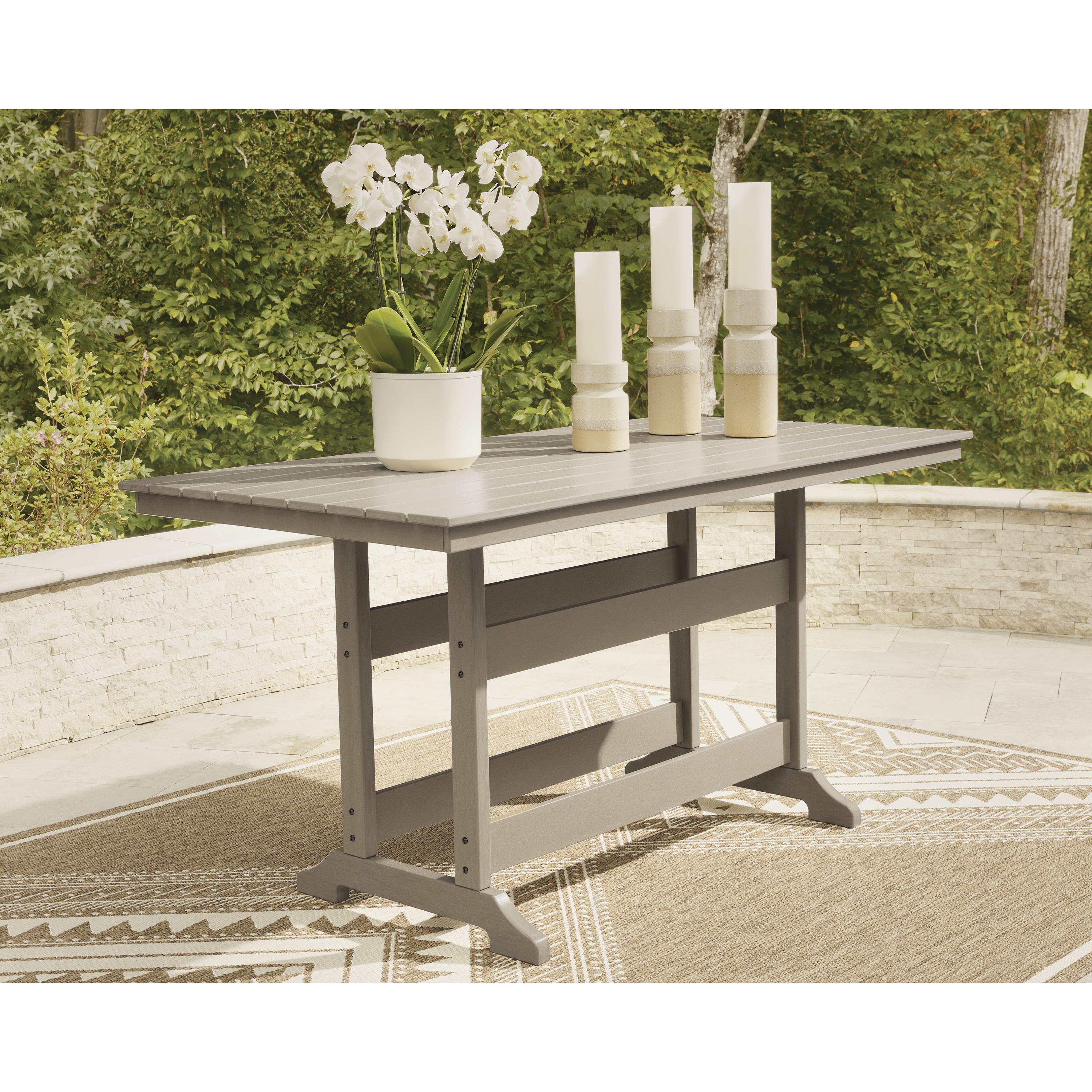 Signature Design by Ashley Seacliff Beach PCP228-642 Rectangular Counter Table with Umbrella Option IMAGE 4