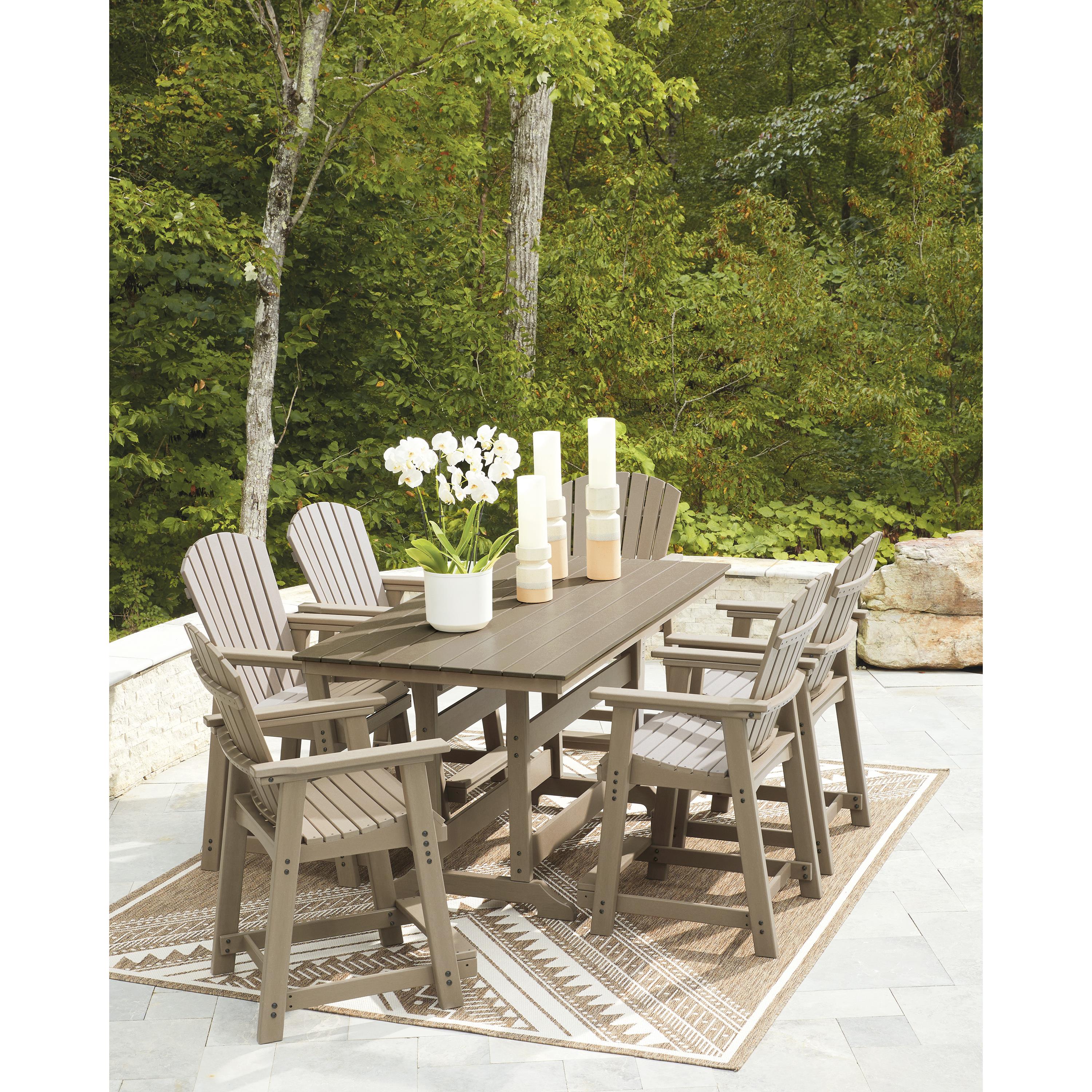 Signature Design by Ashley Seacliff Beach PCP228-642 Rectangular Counter Table with Umbrella Option IMAGE 7