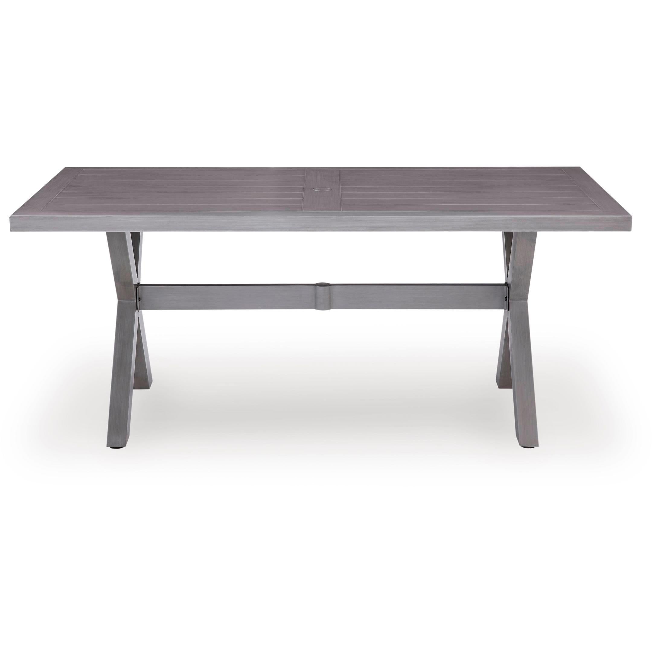 Signature Design by Ashley Half Moon Beach PCP418-625 Rectangular Dining Table with Umbrella Option IMAGE 2