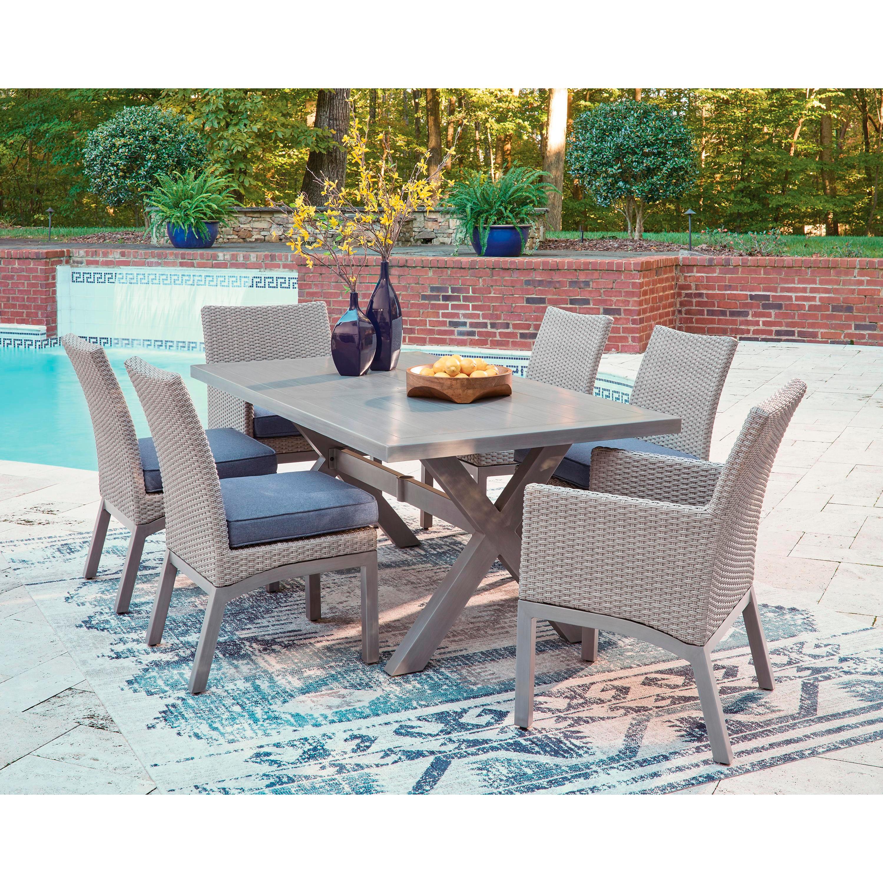 Signature Design by Ashley Half Moon Beach PCP418-625 Rectangular Dining Table with Umbrella Option IMAGE 5