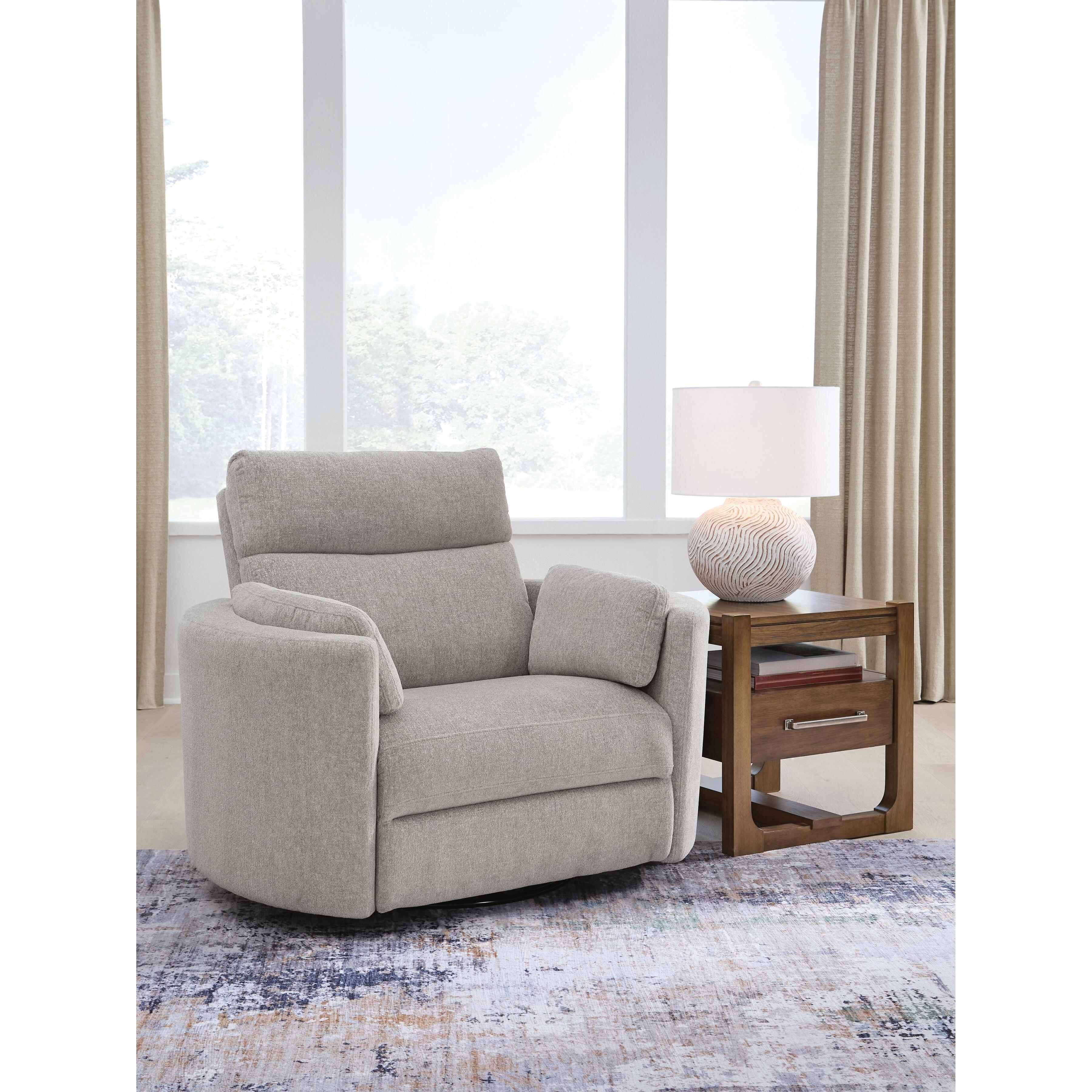 Benchcraft ModMax Luxe Power Swivel Glider Fabric Recliner 6860561P IMAGE 2