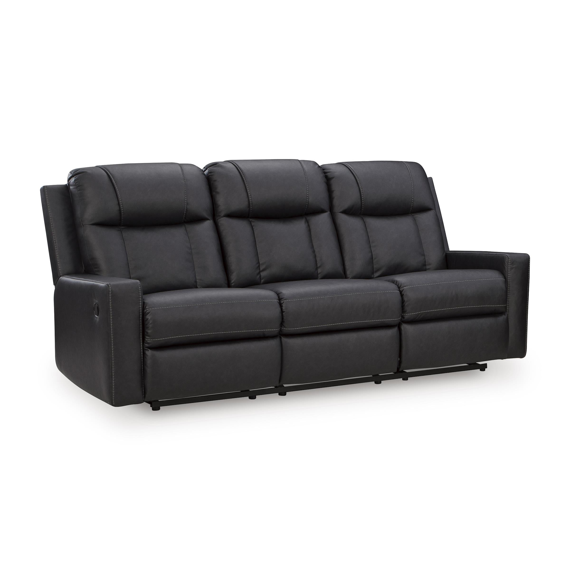 Benchcraft Mackmenville Reclining Leather Look Sofa 7471388 IMAGE 1