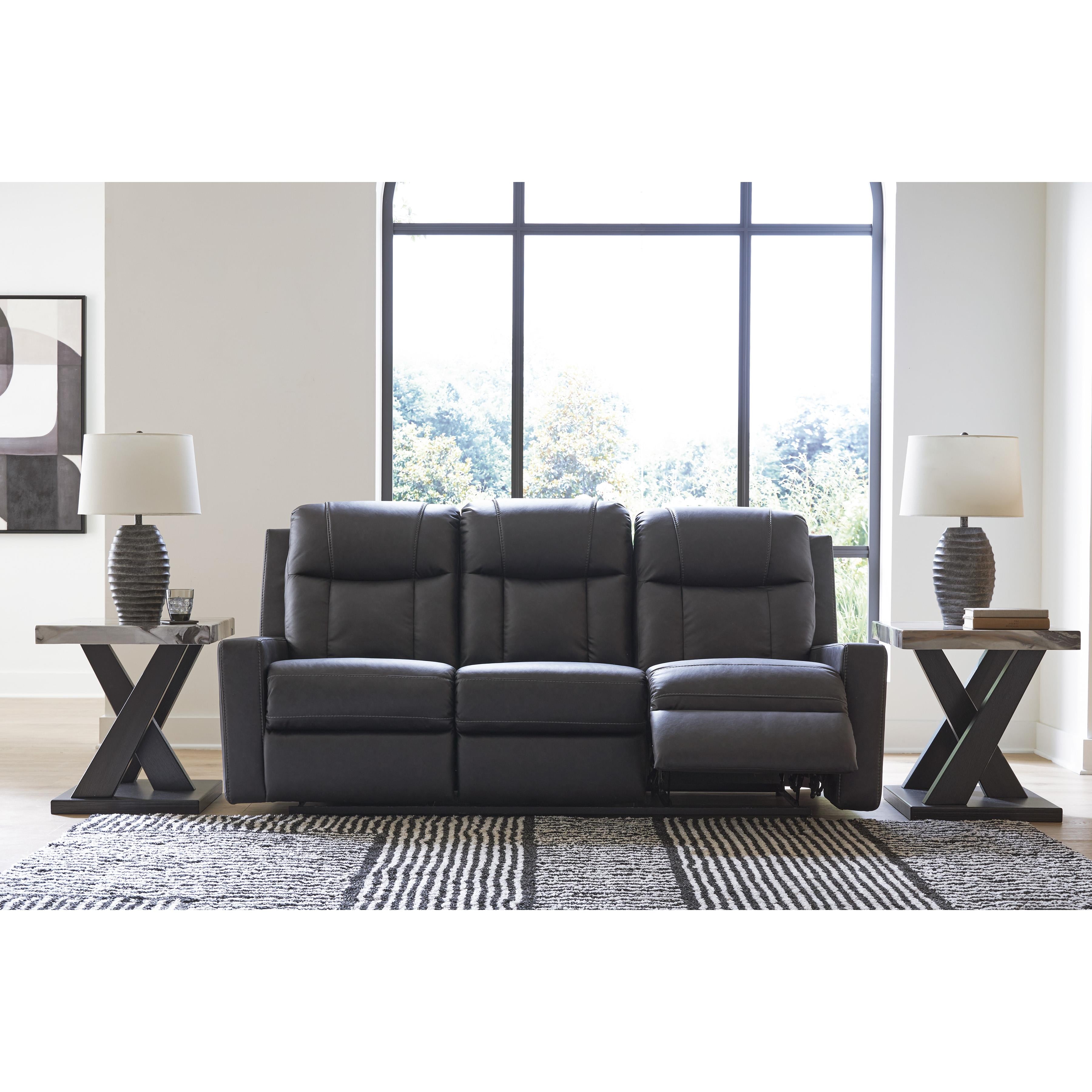 Benchcraft Mackmenville Reclining Leather Look Sofa 7471388 IMAGE 6