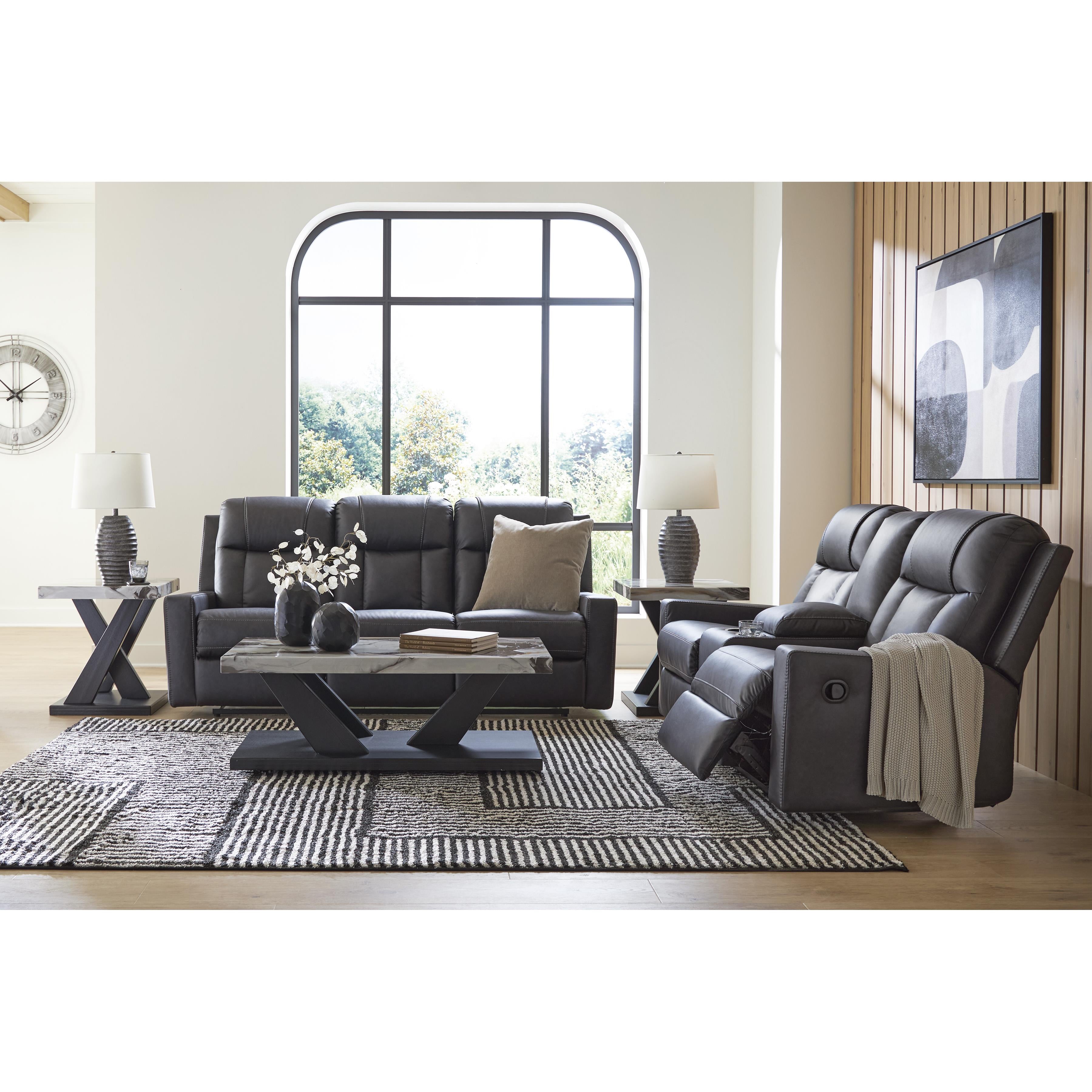 Benchcraft Mackmenville Reclining Leather Look Sofa 7471388 IMAGE 9