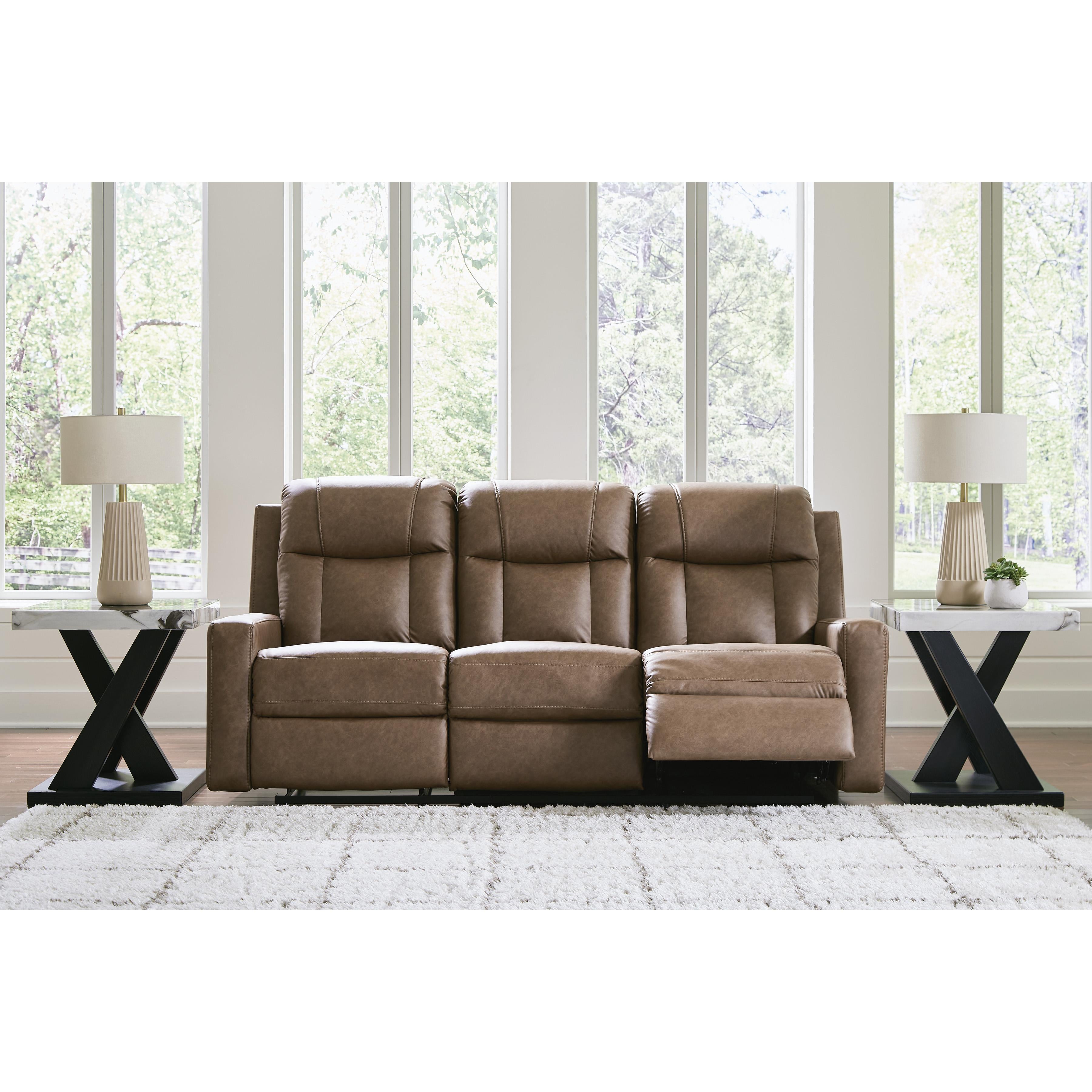 Benchcraft Mackmenville Reclining Leather Look Sofa 7471488 IMAGE 6