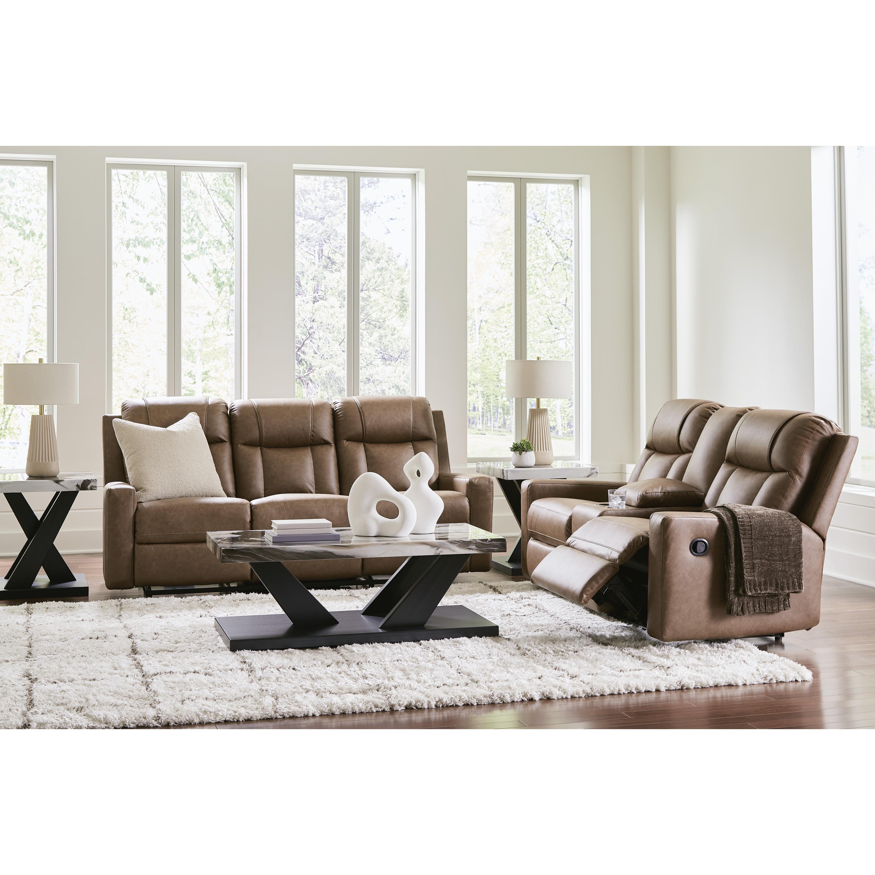 Benchcraft Mackmenville Reclining Leather Look Sofa 7471488 IMAGE 9