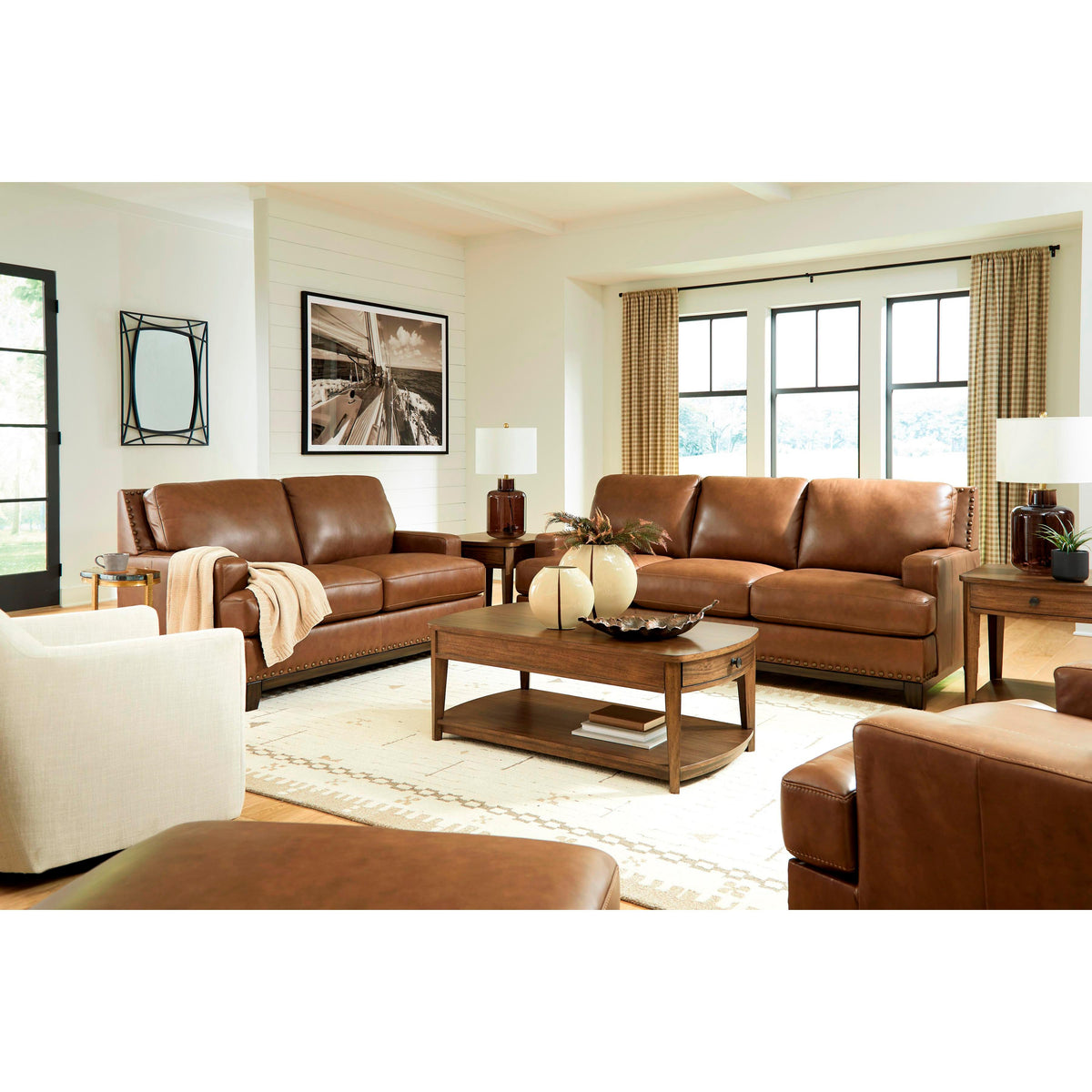 Signature Design by Ashley Saonara Stationary Leather Match Loveseat PC7310935 IMAGE 12