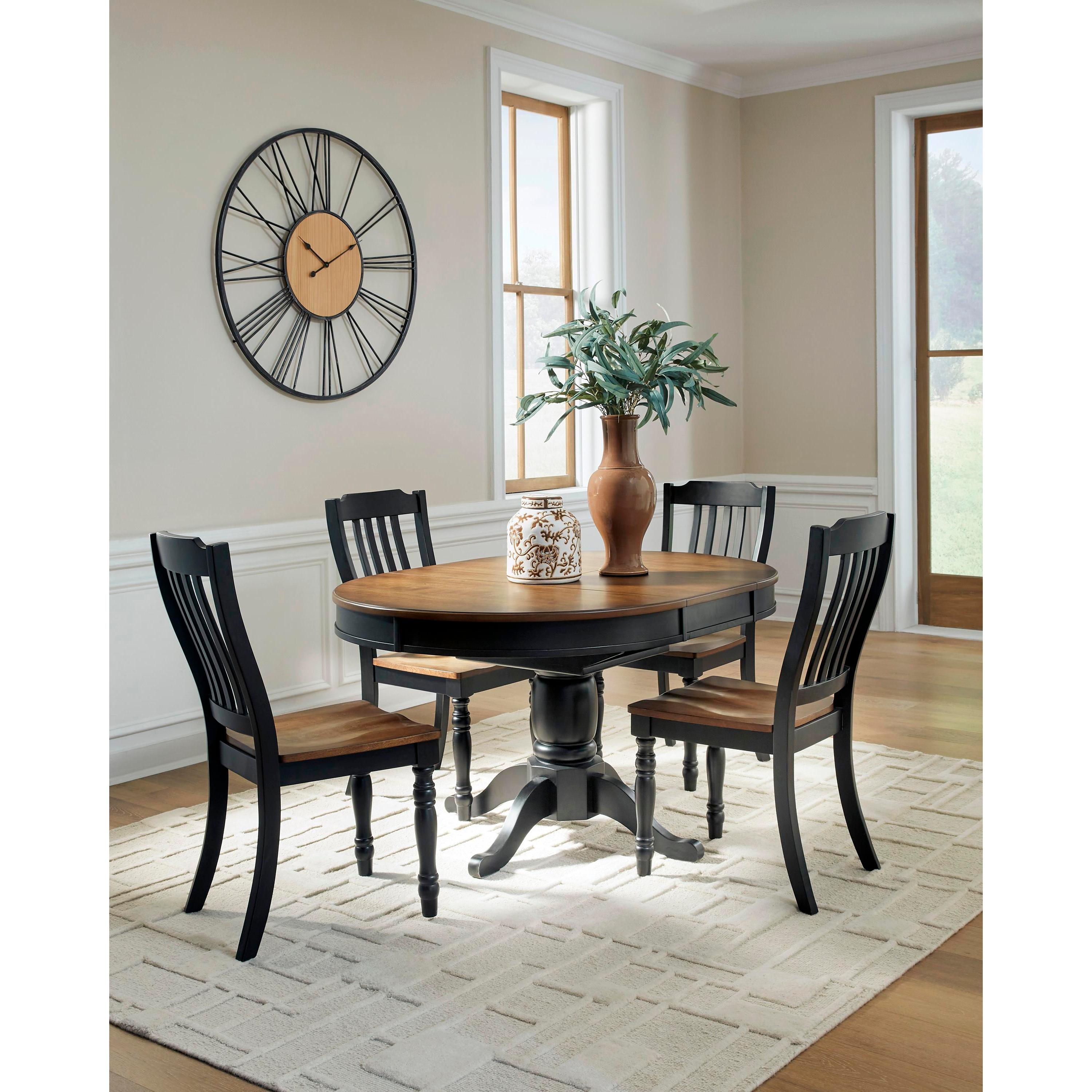 Signature Design by Ashley Oval Clorazi Dining Table with Pedestal Base PCD619-48 IMAGE 11
