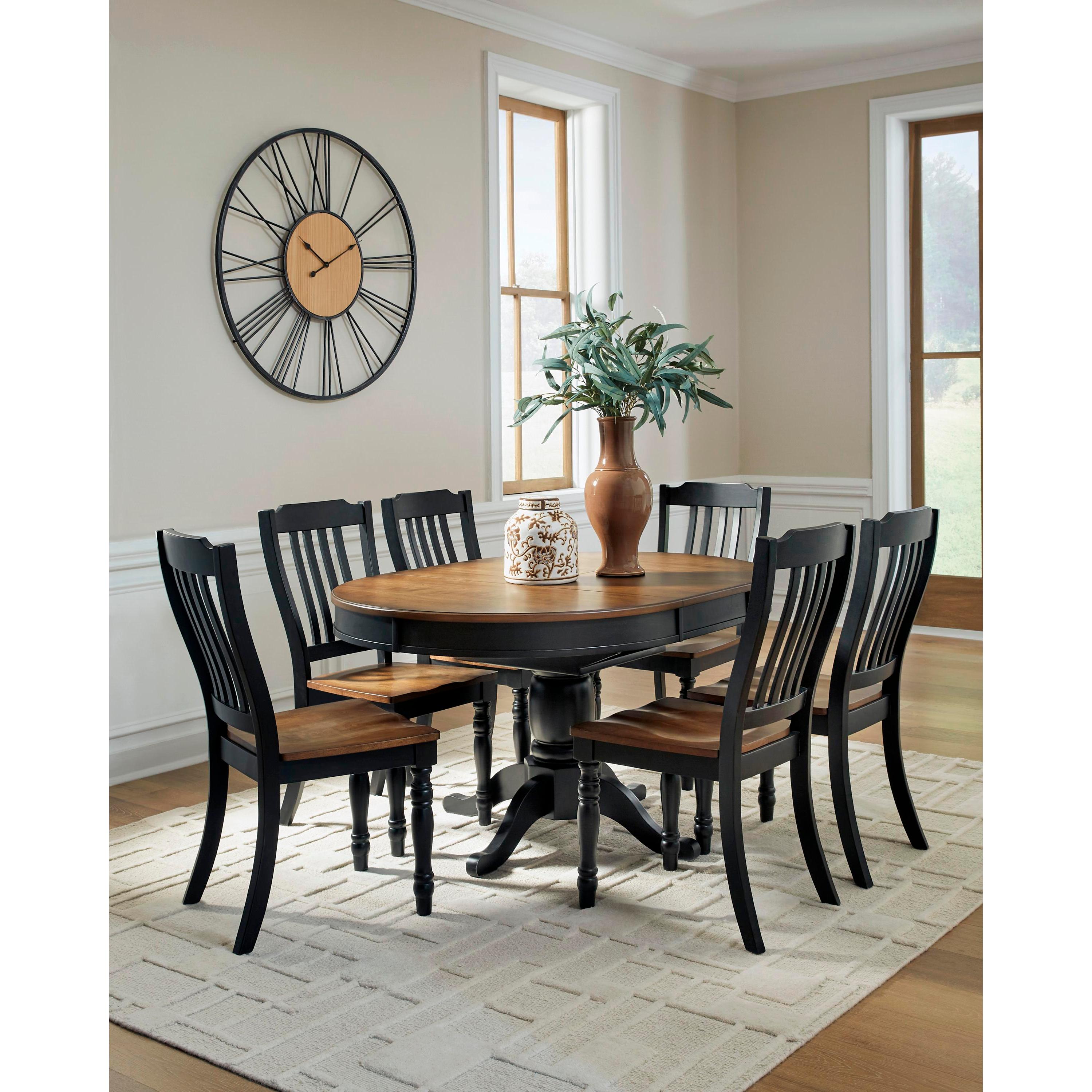 Signature Design by Ashley Oval Clorazi Dining Table with Pedestal Base PCD619-48 IMAGE 12