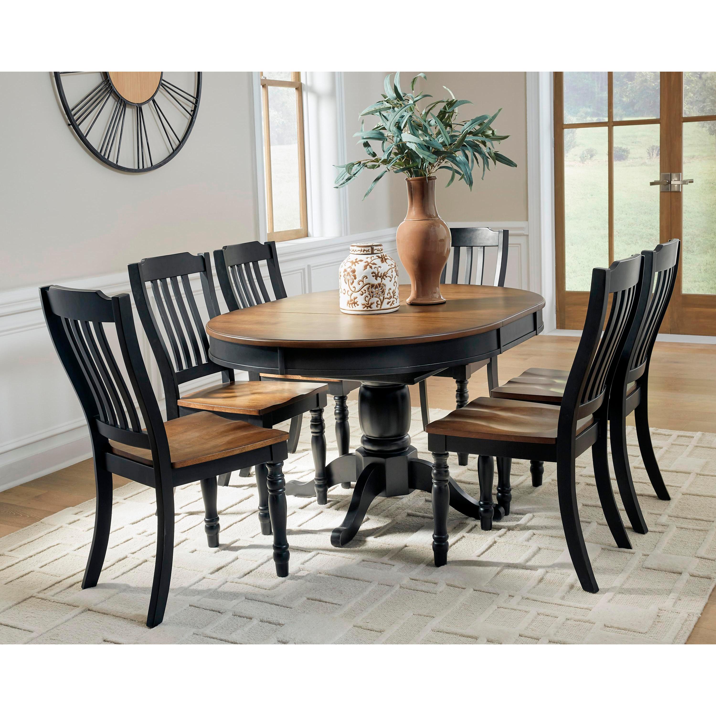 Signature Design by Ashley Oval Clorazi Dining Table with Pedestal Base PCD619-48 IMAGE 7