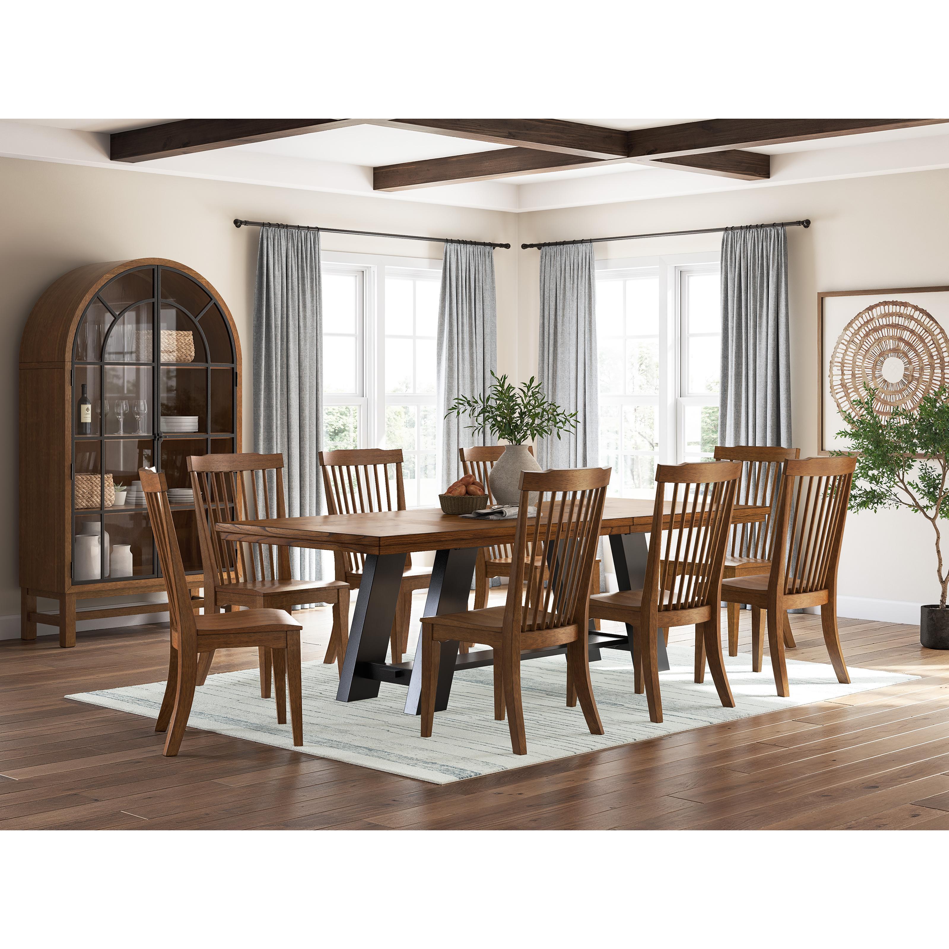 Signature Design by Ashley Greddinton Dining Table with Trestle Base PCD824-55B/PCD824-55T IMAGE 14