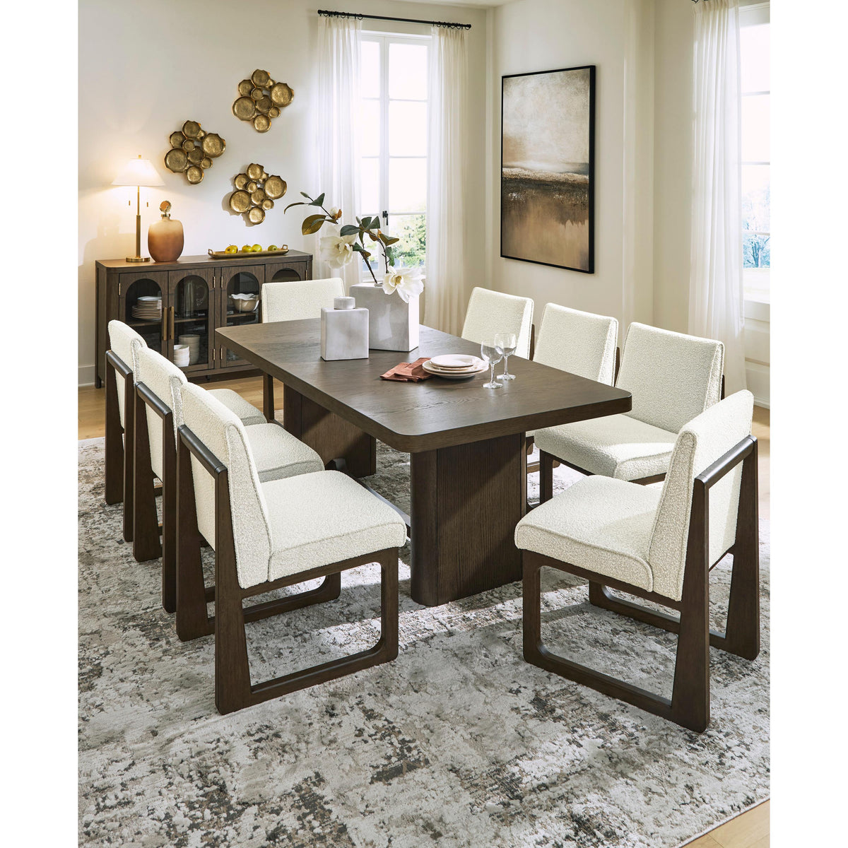 Signature Design by Ashley Radkin Dining Table with Trestle Base PCD843-45 IMAGE 5
