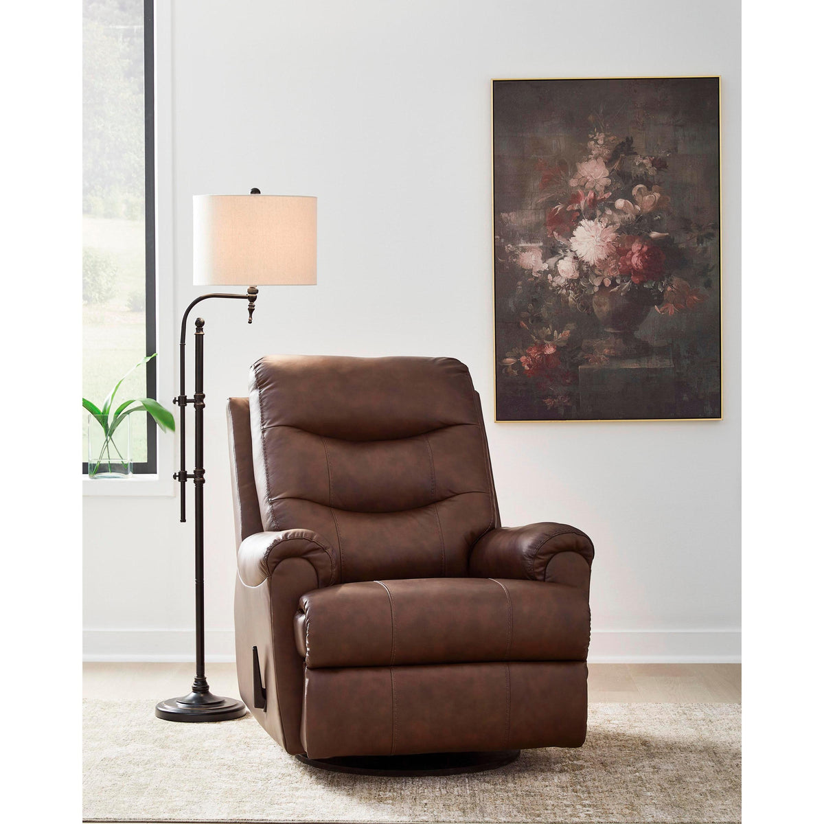 Signature Design by Ashley Flynwood Swivel Glider Leather Match Recliner PCU1340061 IMAGE 5