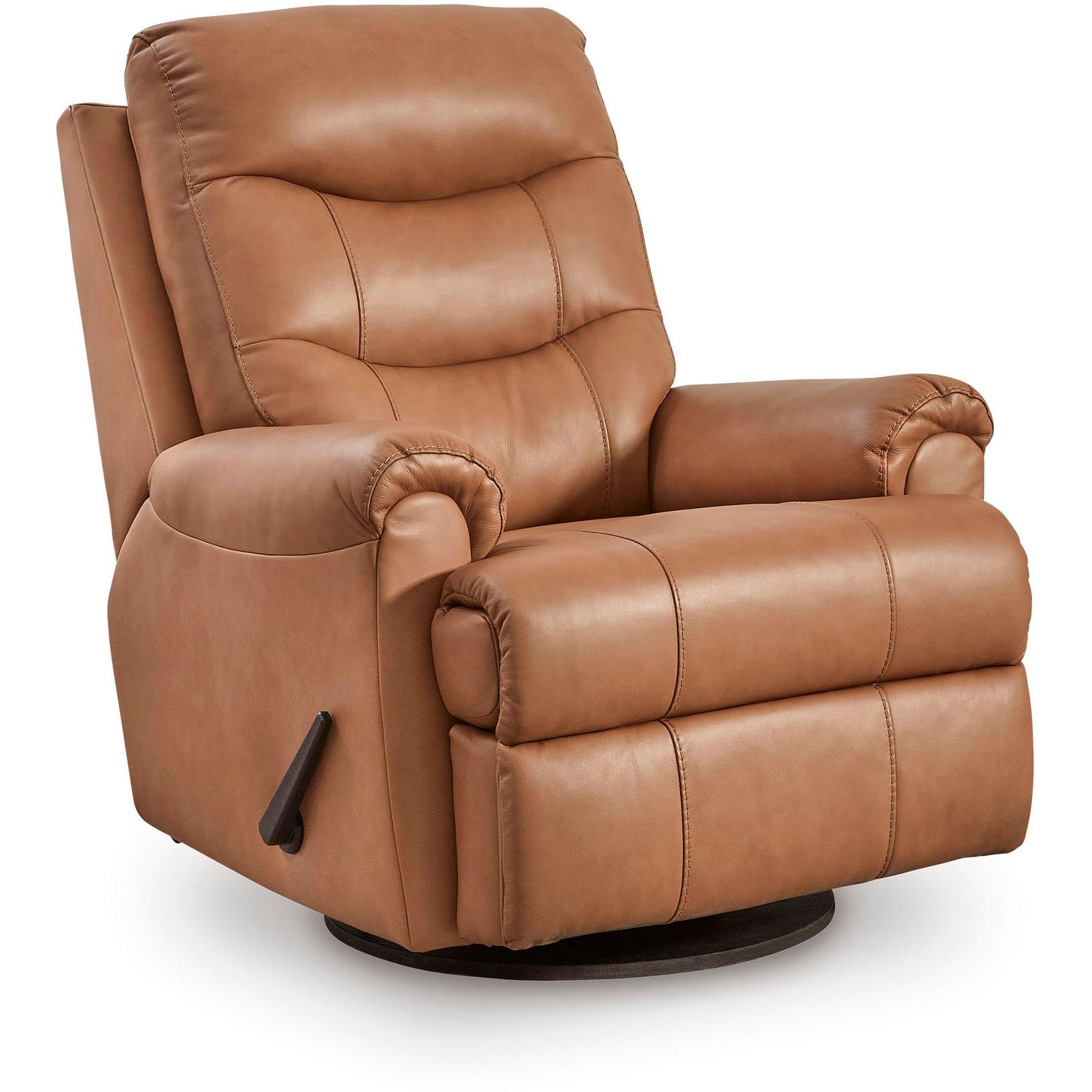 Signature Design by Ashley Flynwood Swivel Glider Leather Match Recliner PCU1340161 IMAGE 1