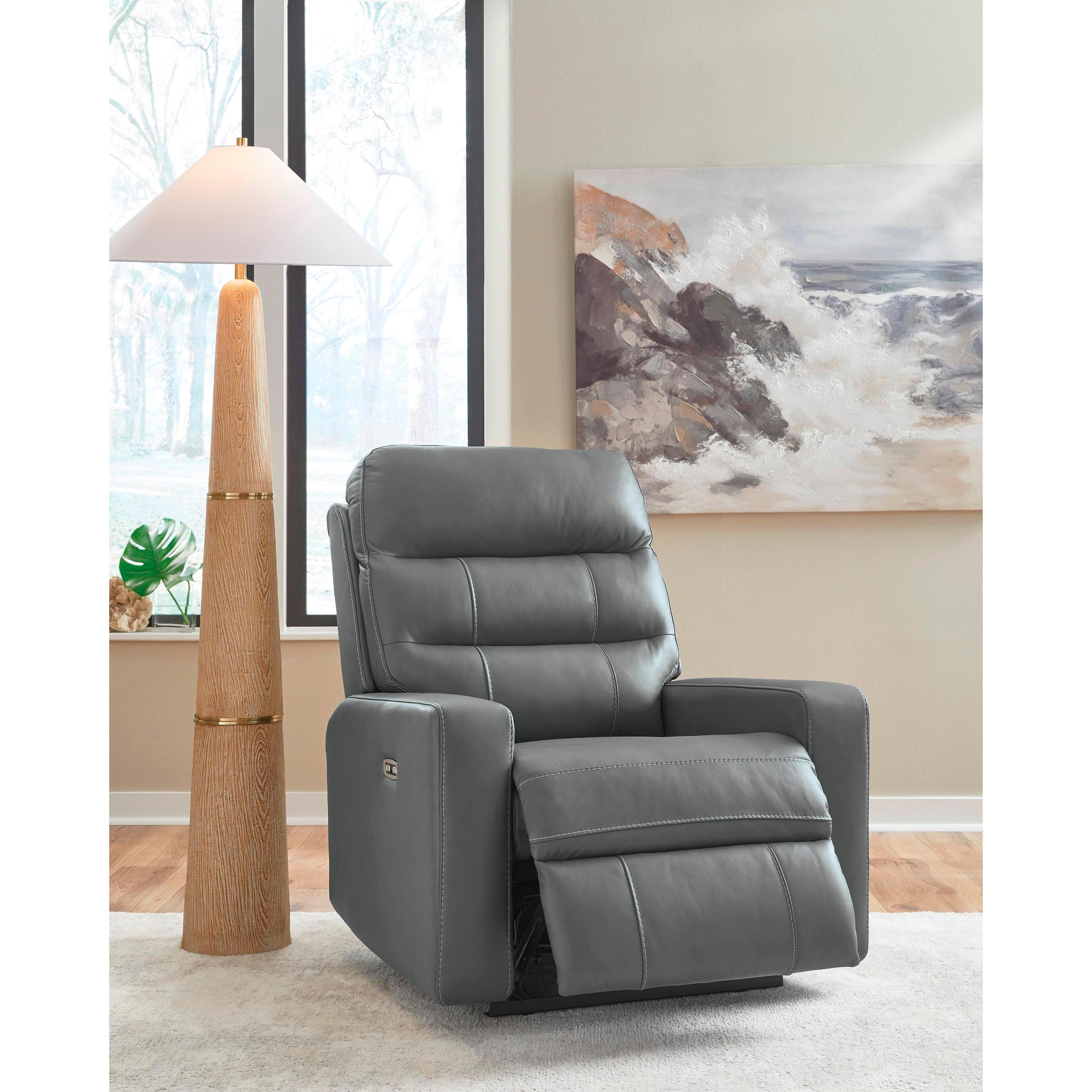Signature Design by Ashley Pennacle Pier Power Leather Match Recliner PCU1350113 IMAGE 6