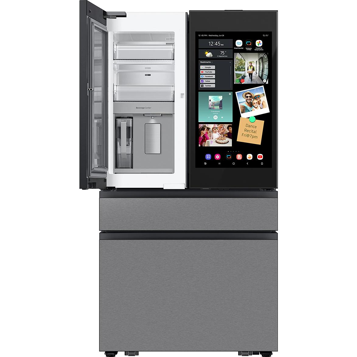 Samsung 36-inch, 23 cu. ft. French 4-Door Refrigerator with AI Family Hub™ RF90F23AECR/AA IMAGE 2