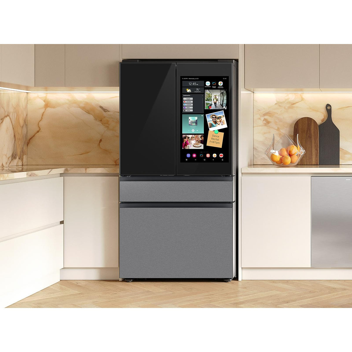 Samsung 36-inch, 23 cu. ft. French 4-Door Refrigerator with AI Family Hub™ RF90F23AECR/AA IMAGE 8