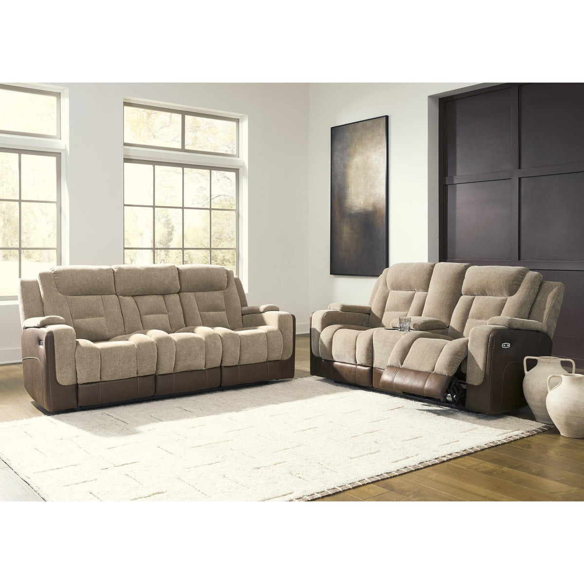 Signature Design by Ashley Mixed Motion PC8350418 Power Reclining Loveseat with Console & Adjutasble Headrest IMAGE 9