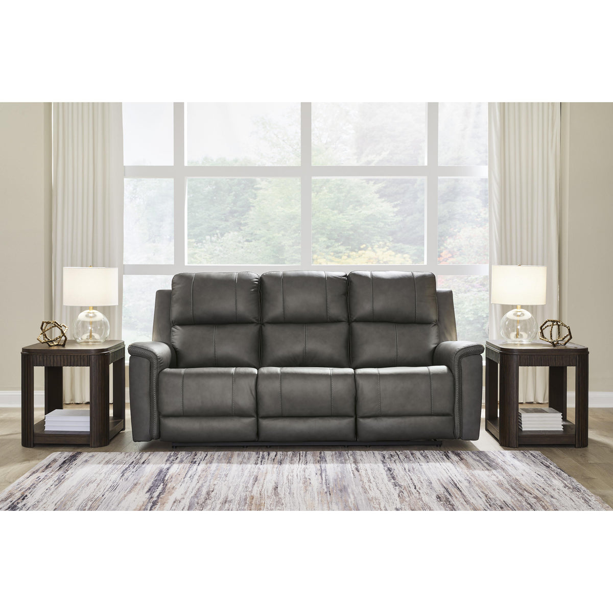 Signature Design by Ashley Bleckley Power Reclining Leather Match Sofa PCU1200015C IMAGE 5