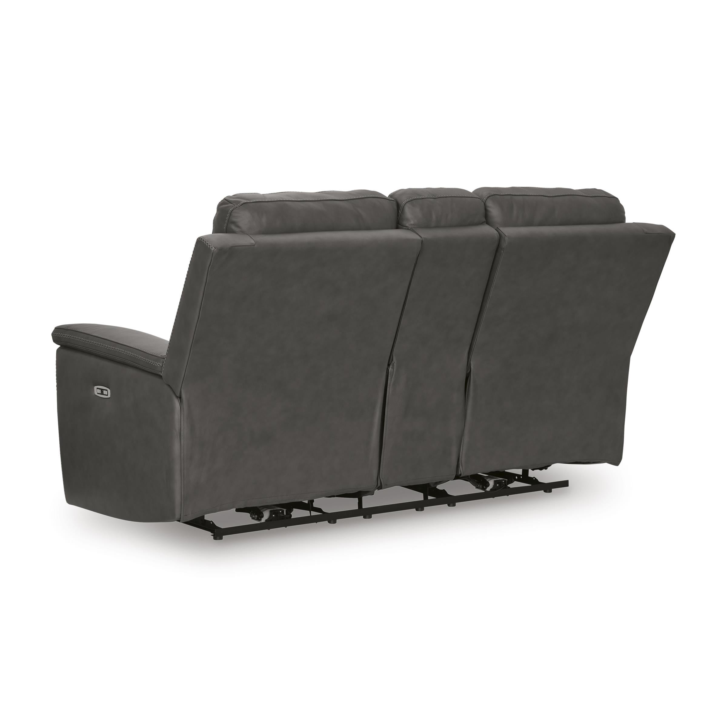 Signature Design by Ashley Bleckley Power Reclining Leather Match Loveseat with Console PCU1200018C IMAGE 5