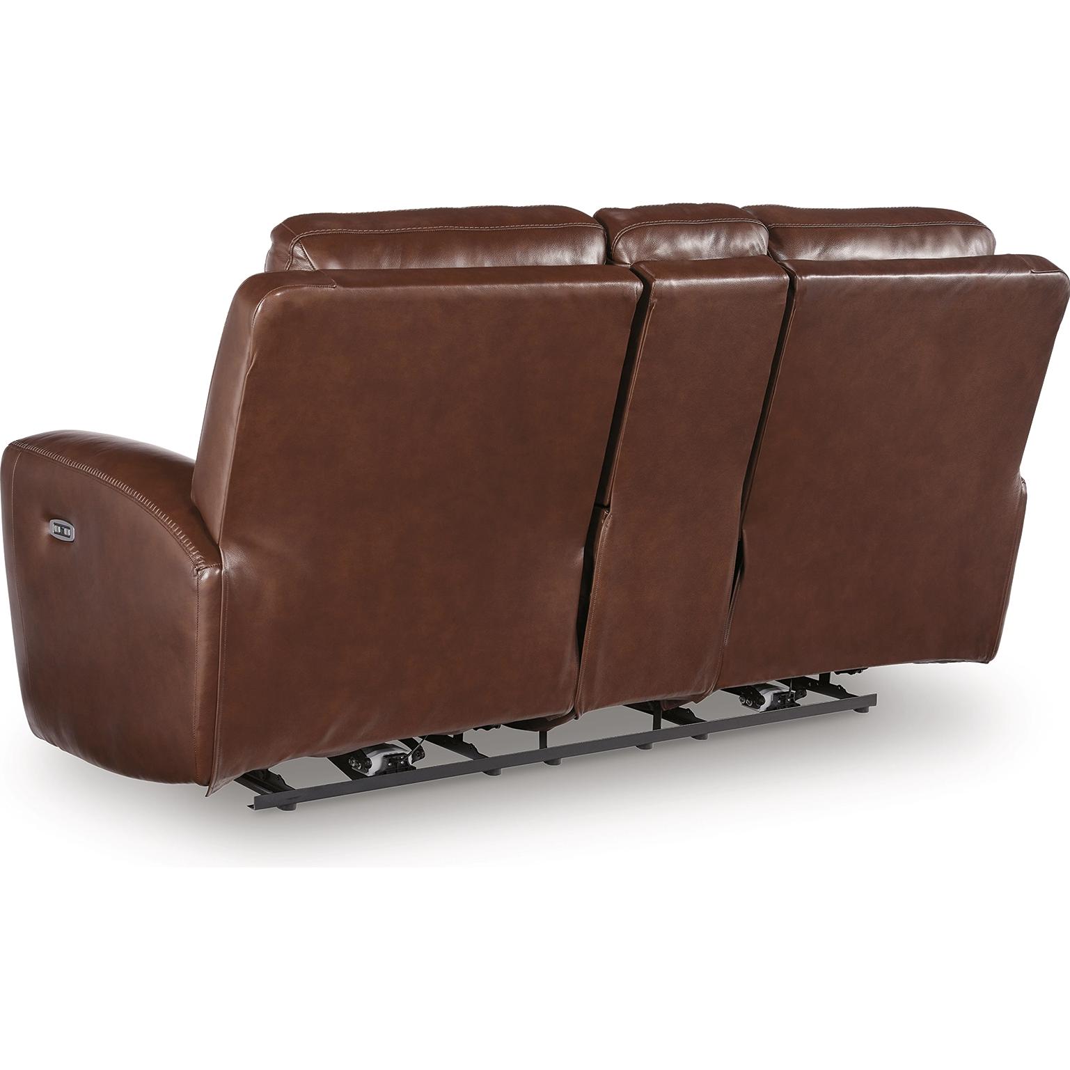 Signature Design by Ashley Next Move Power Reclining Leather Match Loveseat with Console PCU1210218C IMAGE 4
