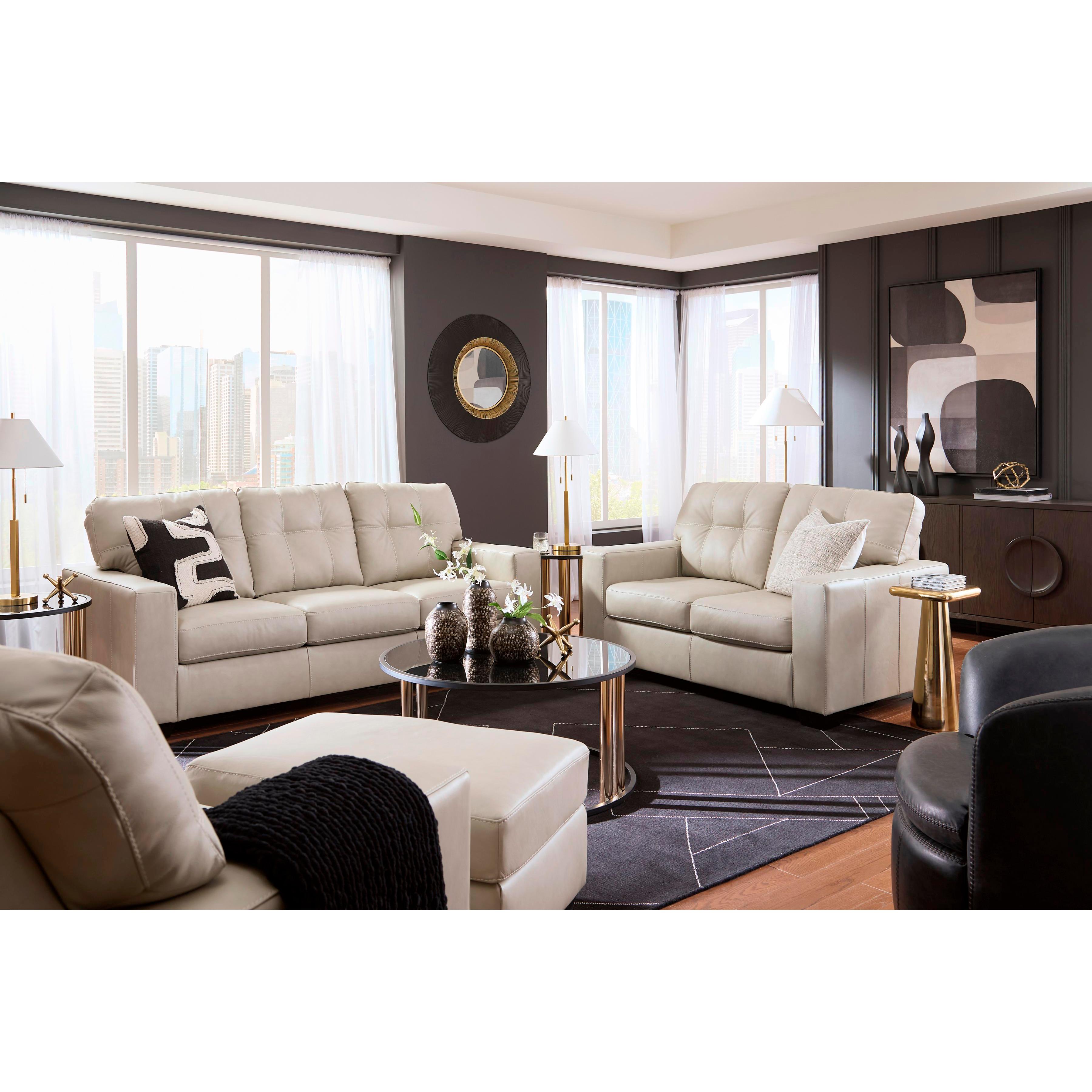 Signature Design by Ashley Santorine Stationary Leather Match Loveseat 2170835C IMAGE 13