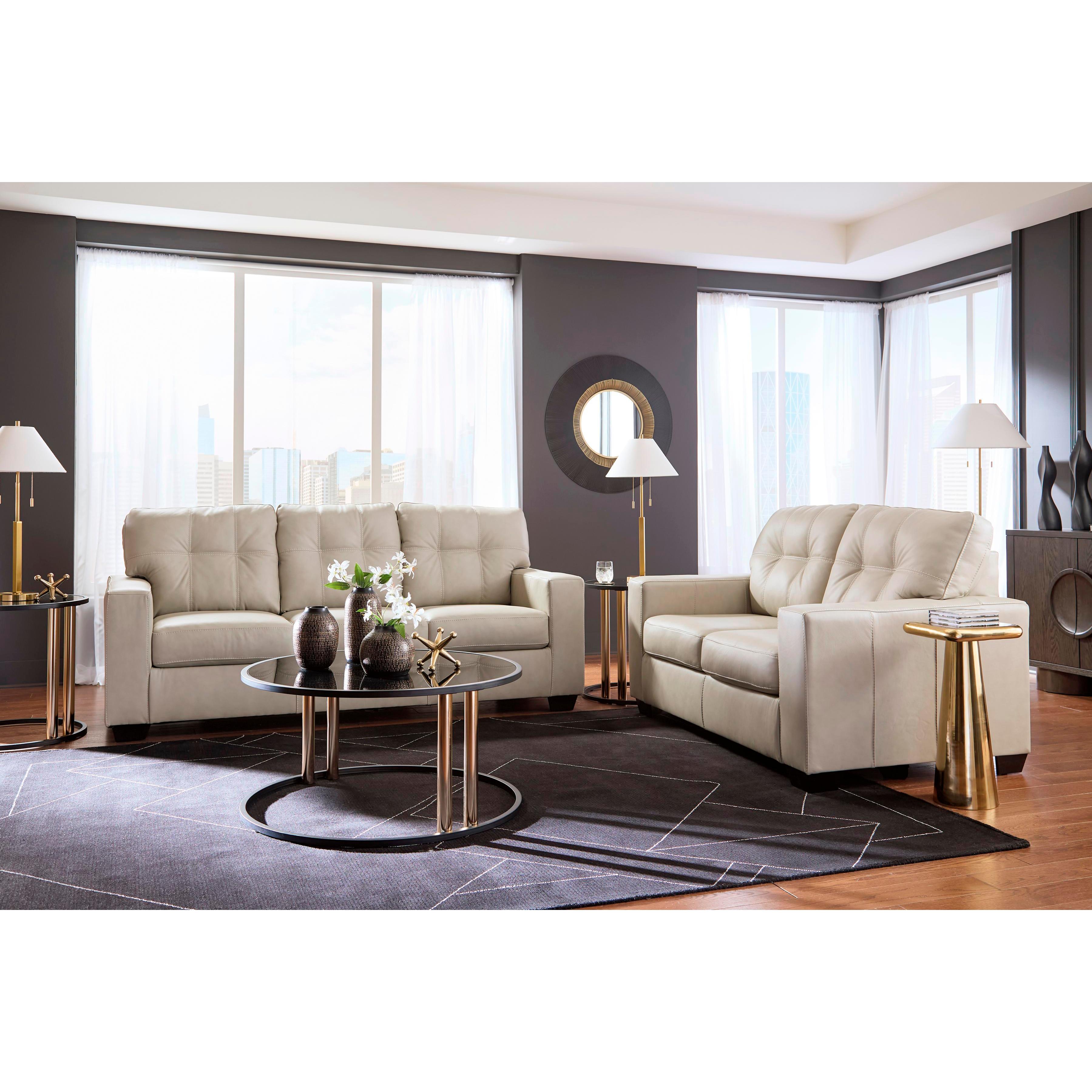 Signature Design by Ashley Santorine Stationary Leather Match Loveseat 2170835C IMAGE 6