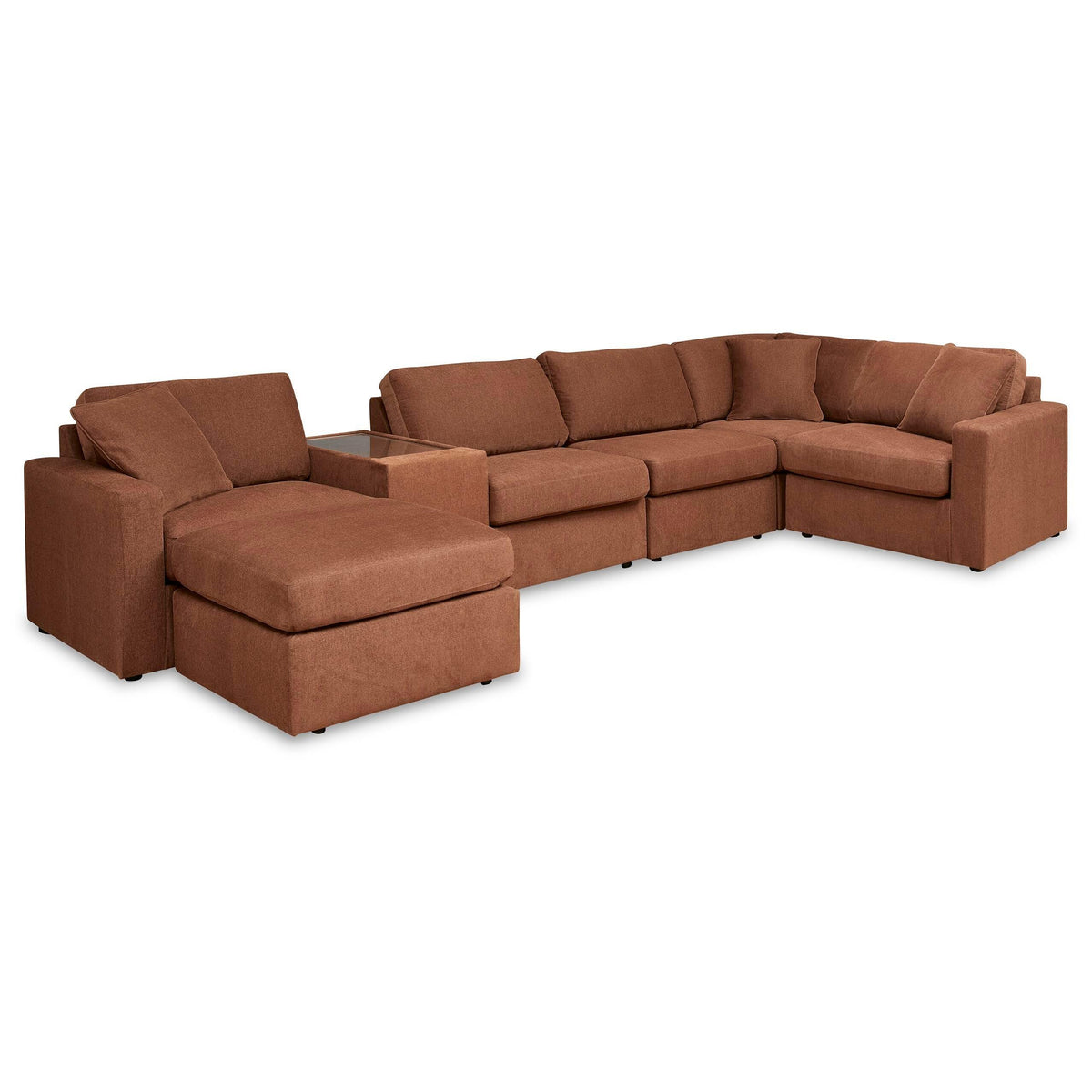 Signature Design by Ashley® Modmax 92102U16 6 pc Sectional and Ottoman - Spice IMAGE 1