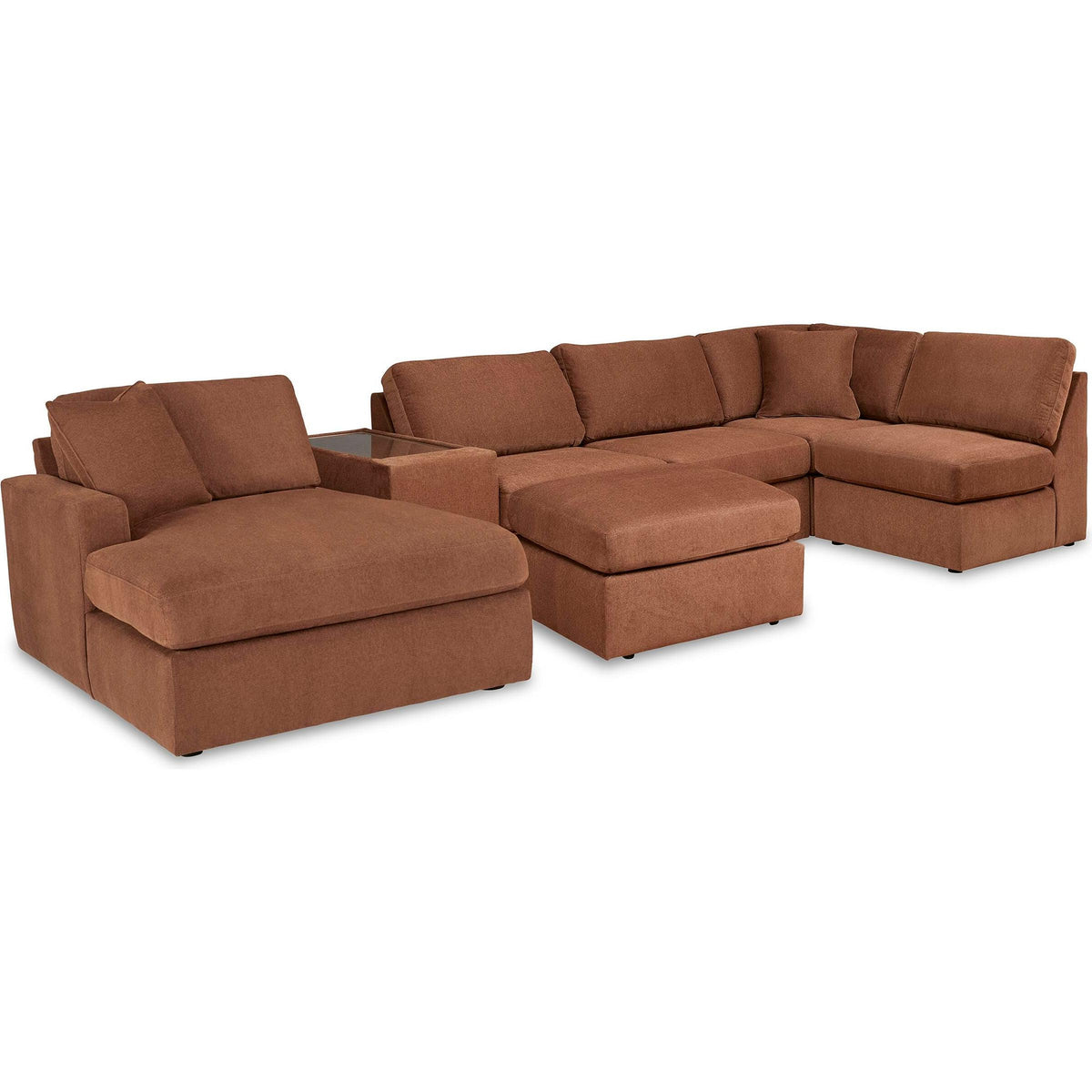 Signature Design by Ashley® Modmax 92102U6 6 pc Sectional with Chaise and Ottoman - Spice IMAGE 1