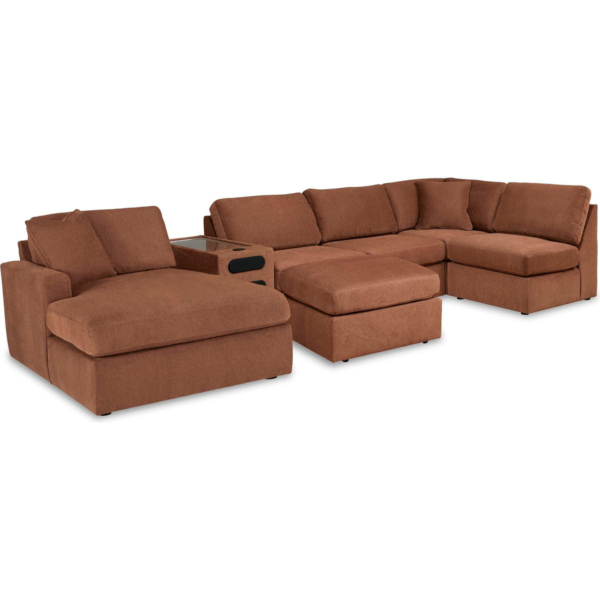 Signature Design by Ashley® Modmax 92102U9 6 pc Sectional with Chaise and Ottoman - Spice IMAGE 1