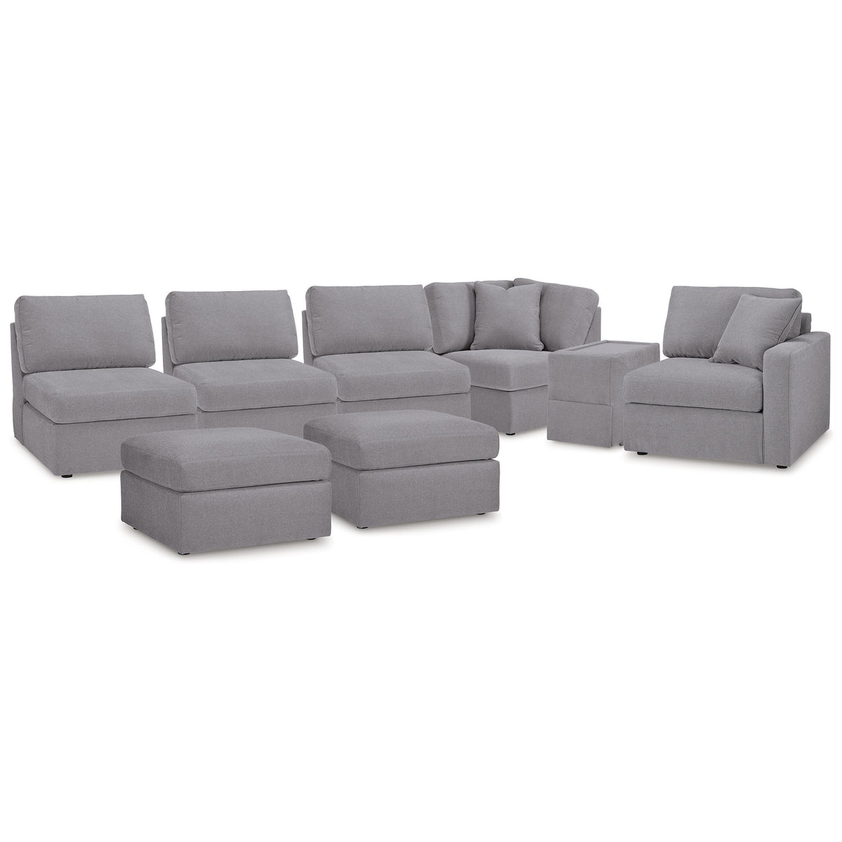 Signature Design by Ashley® Modmax 92104U5 6 pc Sectional and 2 Ottomans - Granite IMAGE 1