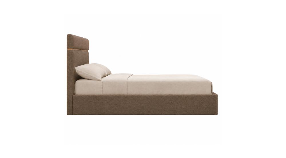 Aniza 54" Double Platform Bed with Drawer in Brown