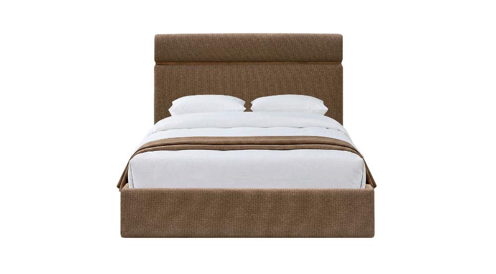 Aniza 60" Queen Platform Bed with Drawer in Brown