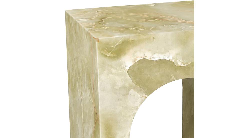 Atticus Square Accent Table in Jade Onyx