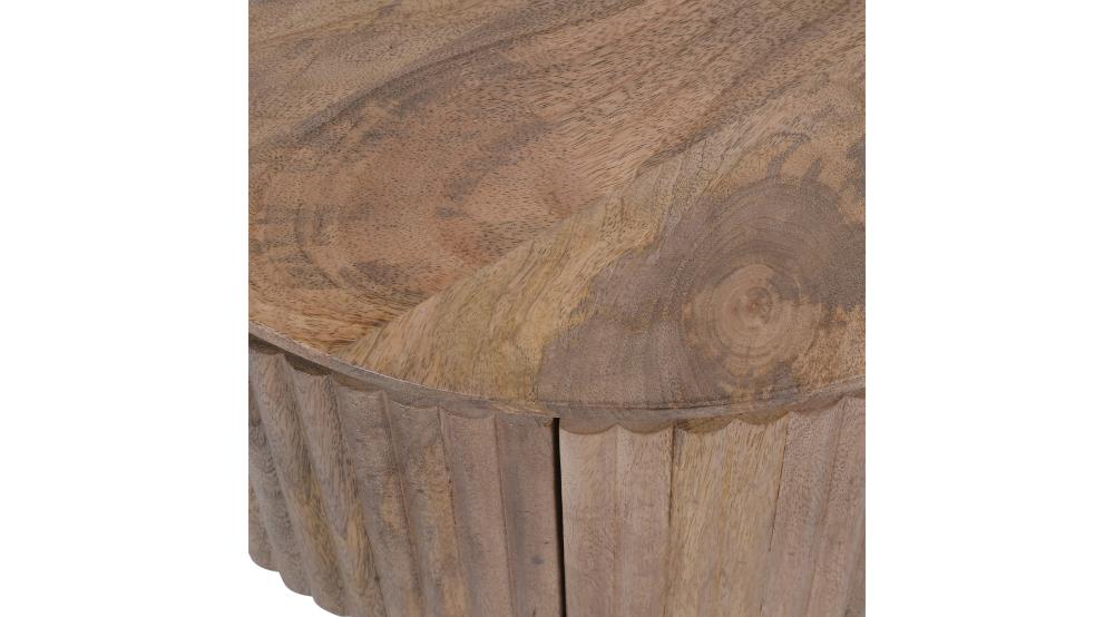 Balark Round 1 Drawer Accent Table in Natural