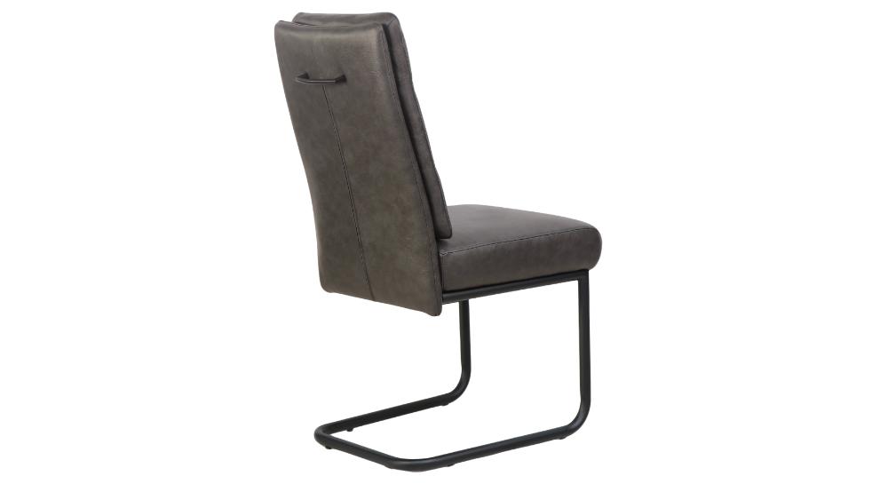 Advik and Brodi 7pc Dining Set - Walnut Table and Charcoal Faux Leather Chairs