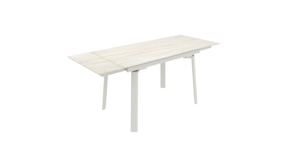 Bellaro and Caprese 7pc Dining Set - Travertine Table and Cream Chairs